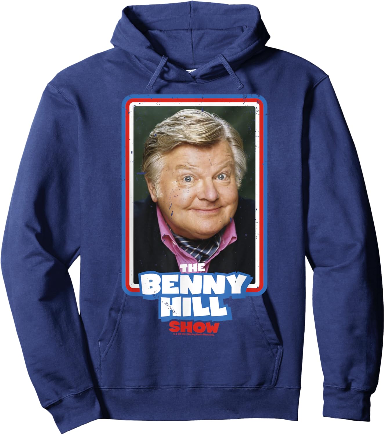 Benny Hill Show Smile Retro Distressed Hoodie - Hoodie | Navy