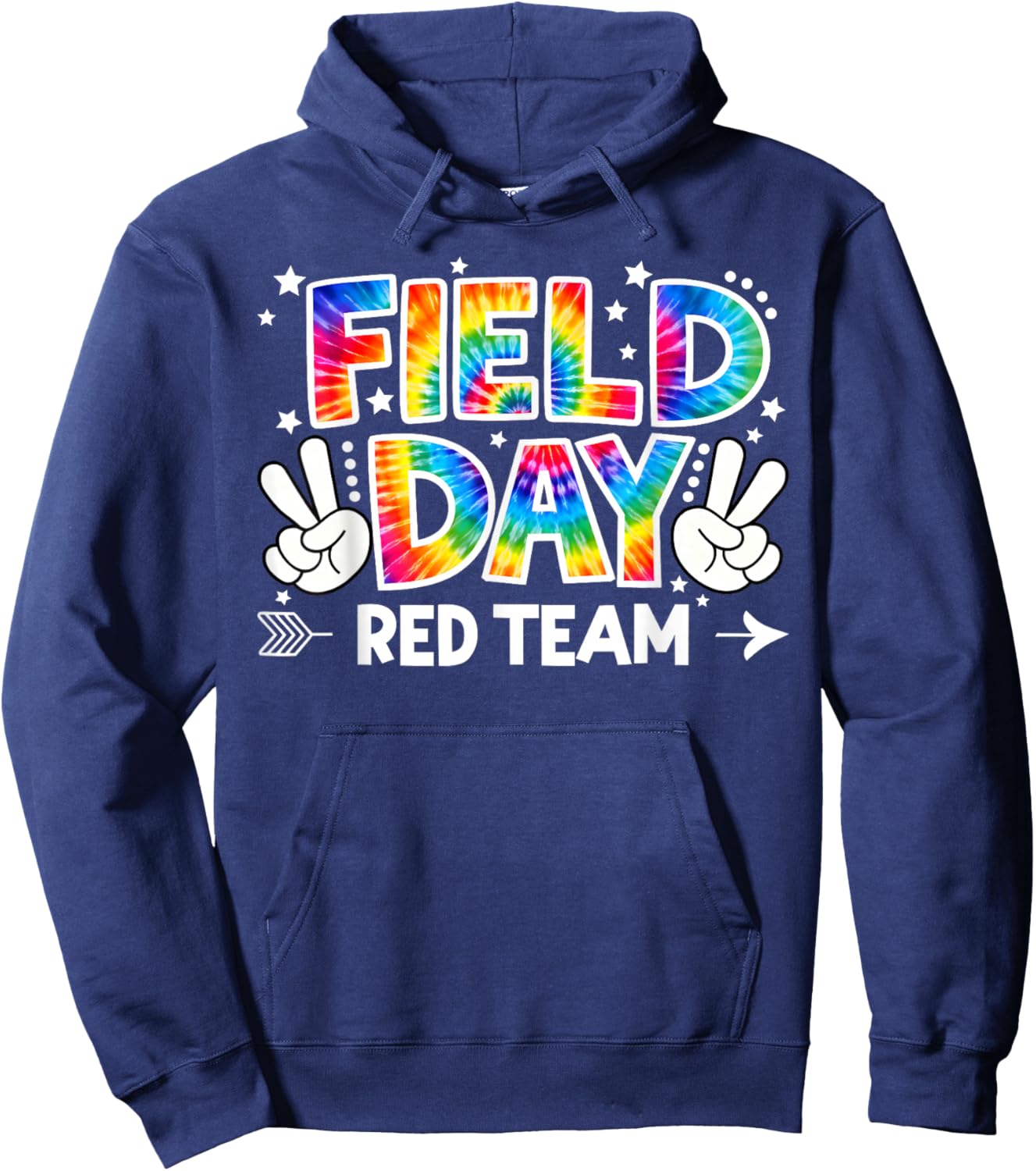 Field Day Red Team Peace Hand Tie Dye Men Women Kid Hoodie - Hoodie | Navy