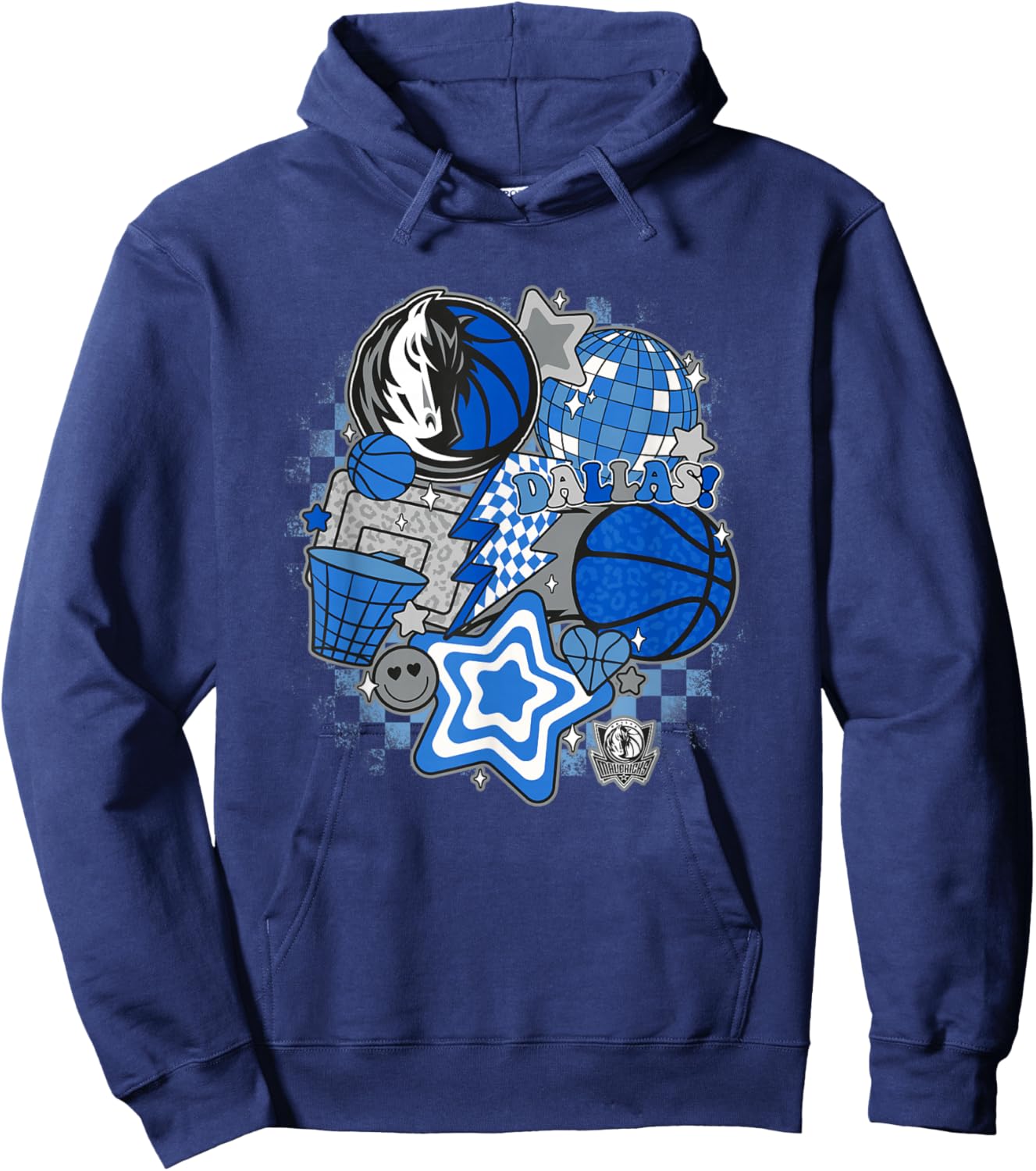 NBA Dallas Mavericks Psychedelic Basketball Collage Hoodie - Hoodie | Navy