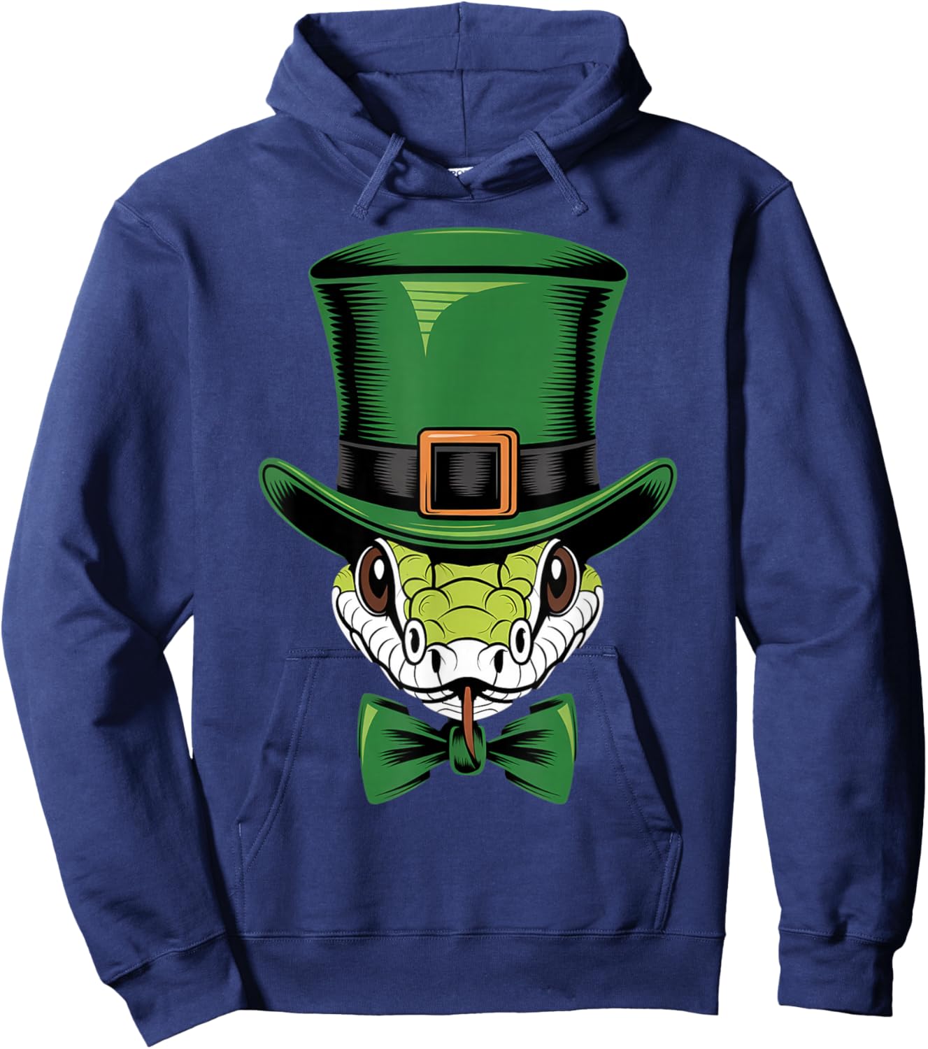 Green Snake shamrock on St Patricks Day Snake Hoodie - Hoodie | Navy
