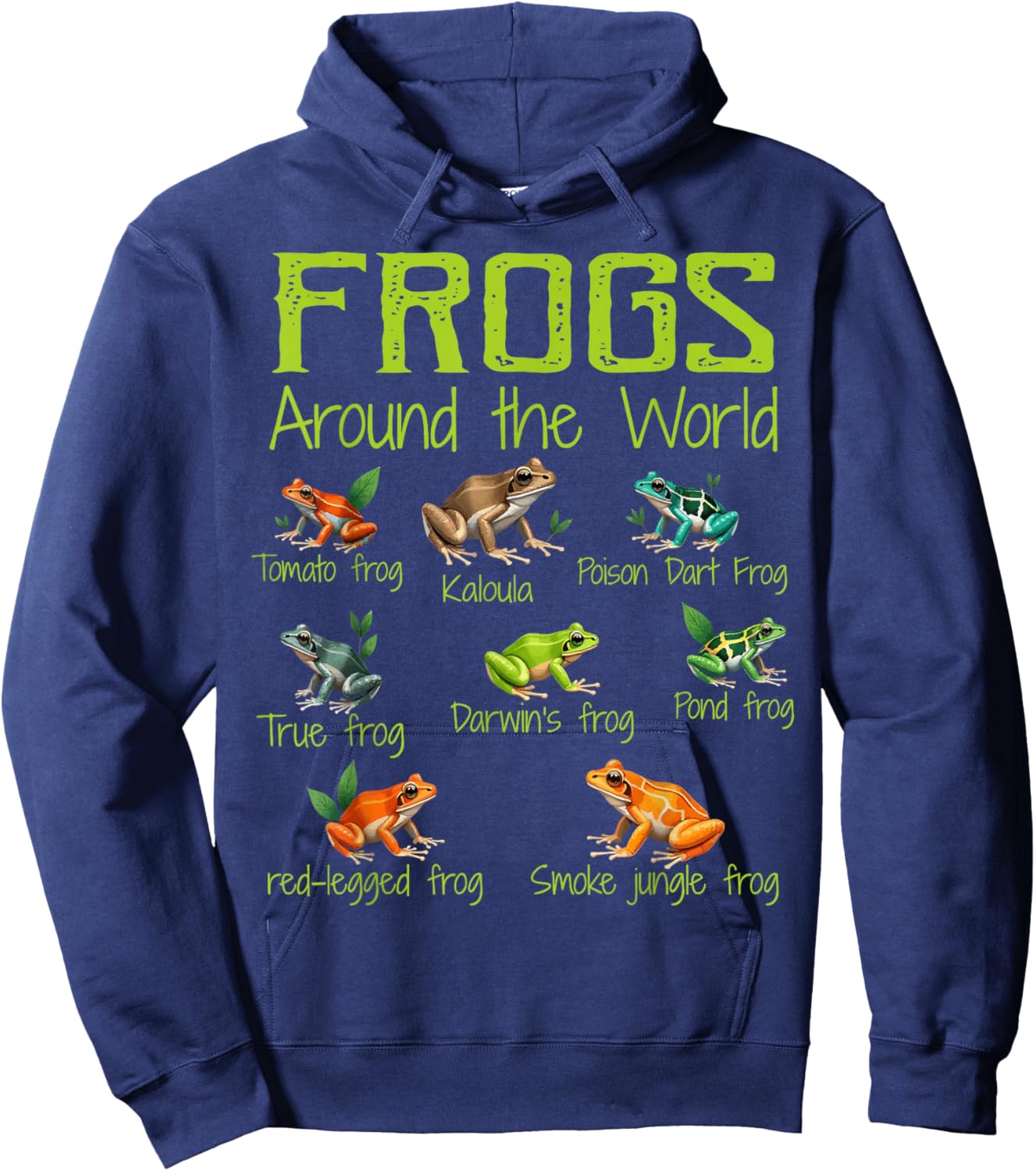 Frogs Around The World - Types Of Frogs Hoodie - Hoodie | Navy