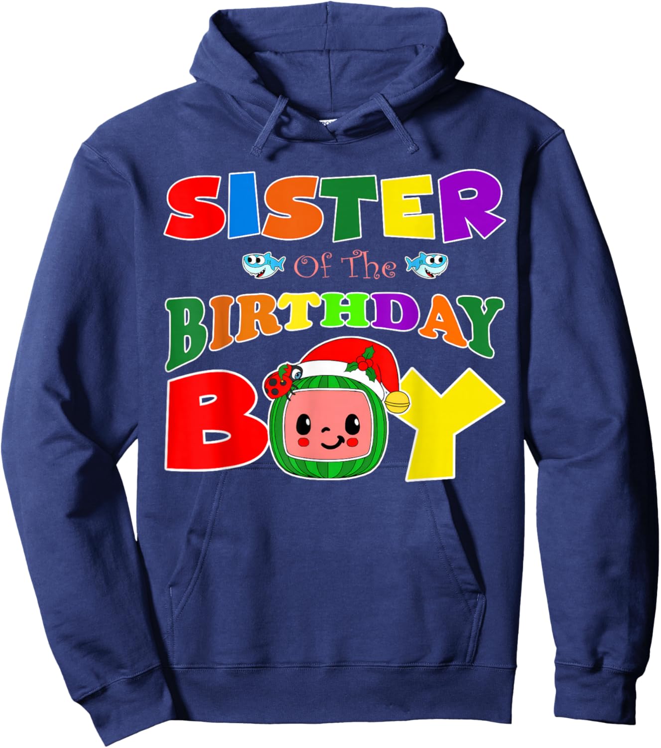 Sister Of The Birthday Boy Funny Melon Family Matching Hoodie - Hoodie | Navy