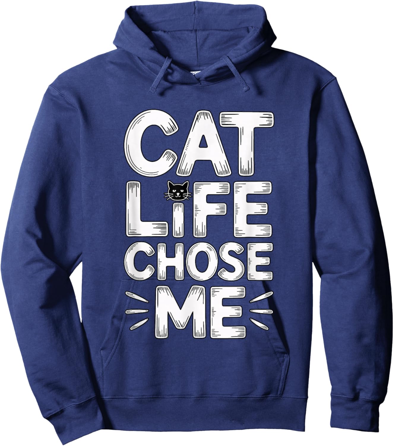 Cat Life Chose Me Hoodie - Hoodie | Navy