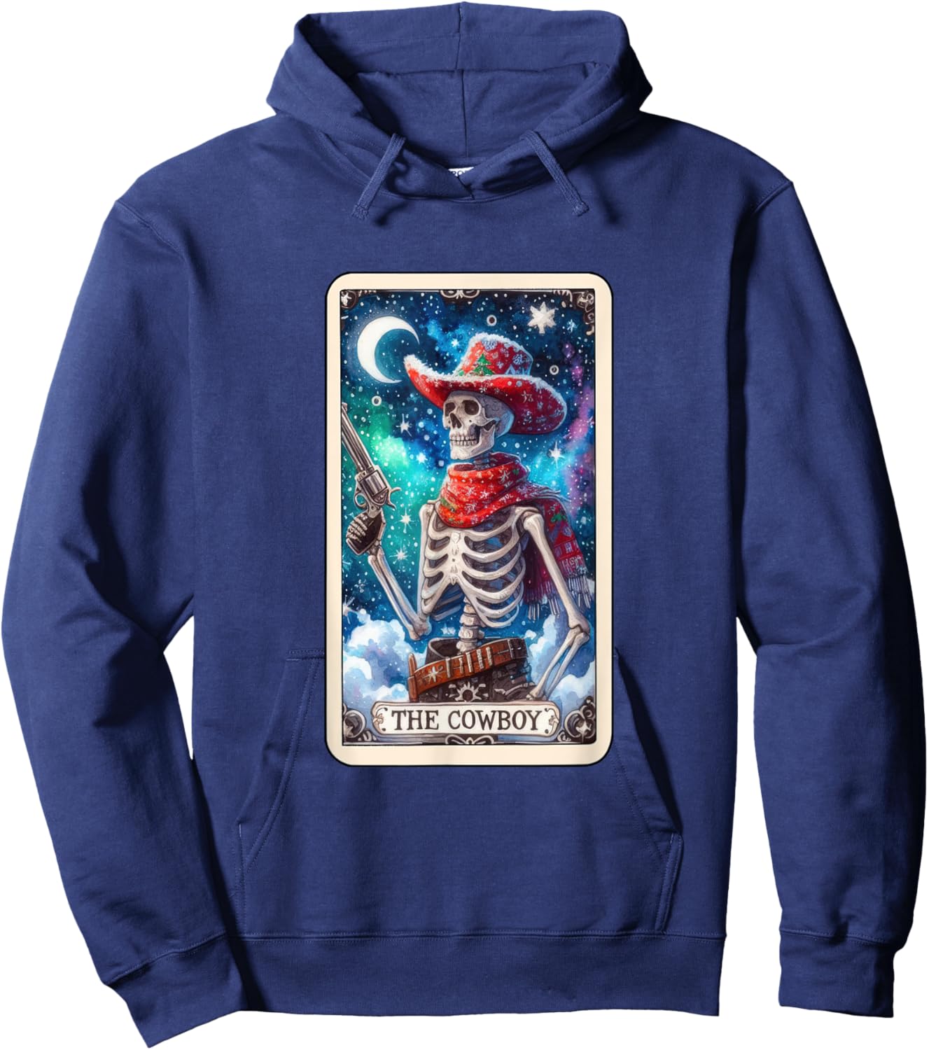 The Cowboy Tarot Card Skeleton Skull Funny Christmas Hoodie - Hoodie | Navy