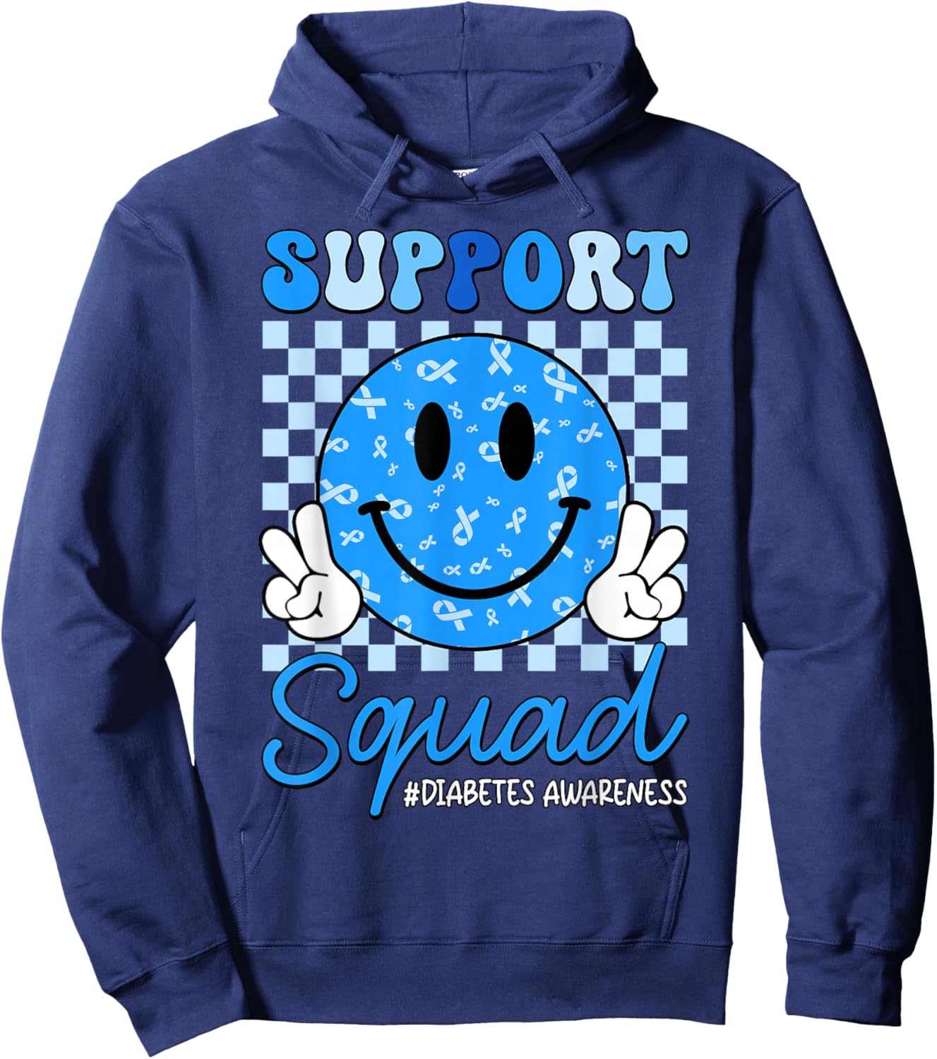 in November We Wear Blue Diabetes Awareness Support Squad Hoodie - Hoodie | Navy