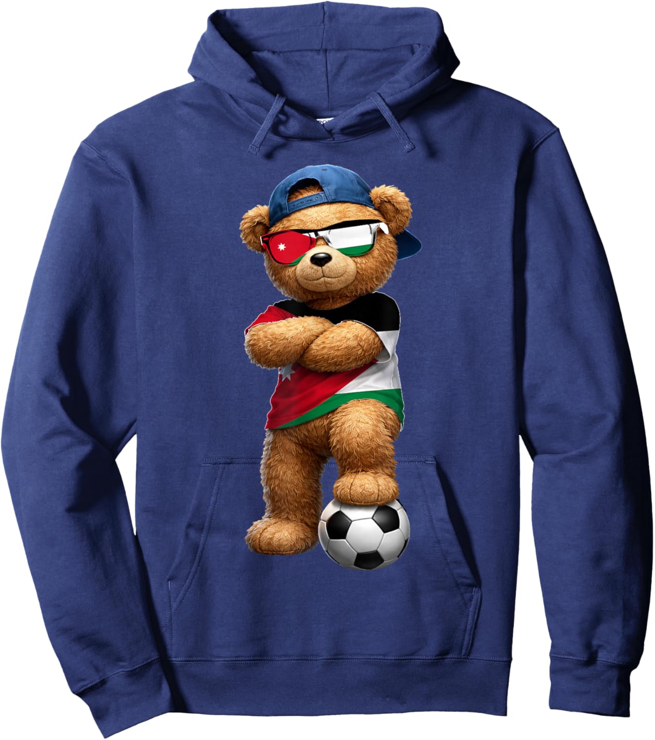 Jordanian Flag Teddy Player Sports Outfit for Jordan Hoodie - Hoodie | Navy