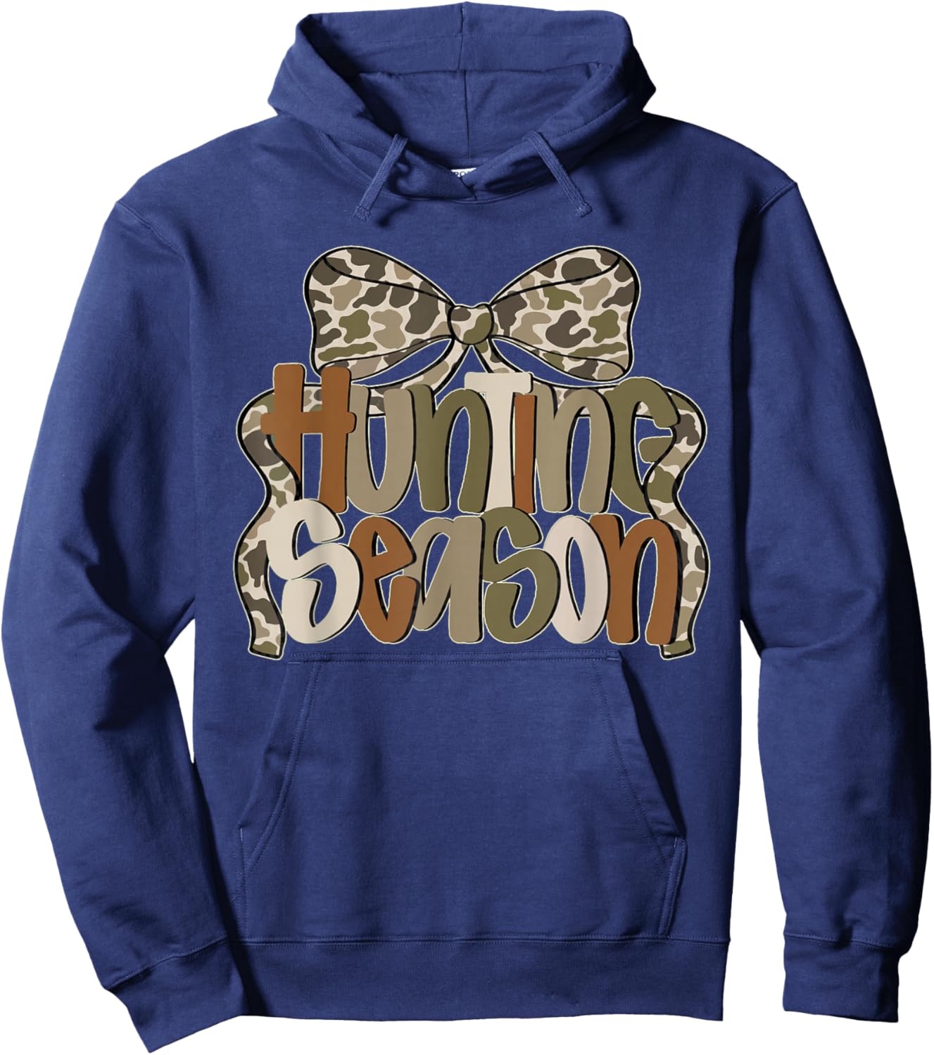 Camo Coquette Bow Hunting Season Camo Hunt Women Mom Mama Hoodie - Hoodie | Navy