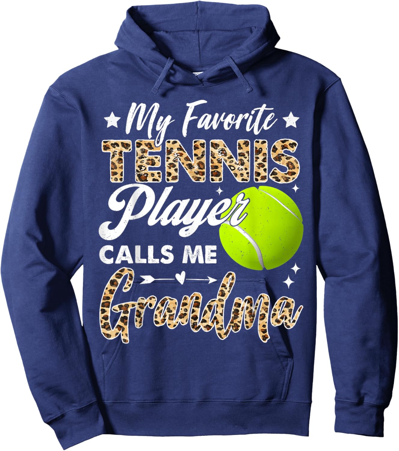 My Favorite Tennis Player Calls Me Grandma Leopard Hoodie - Hoodie | Navy