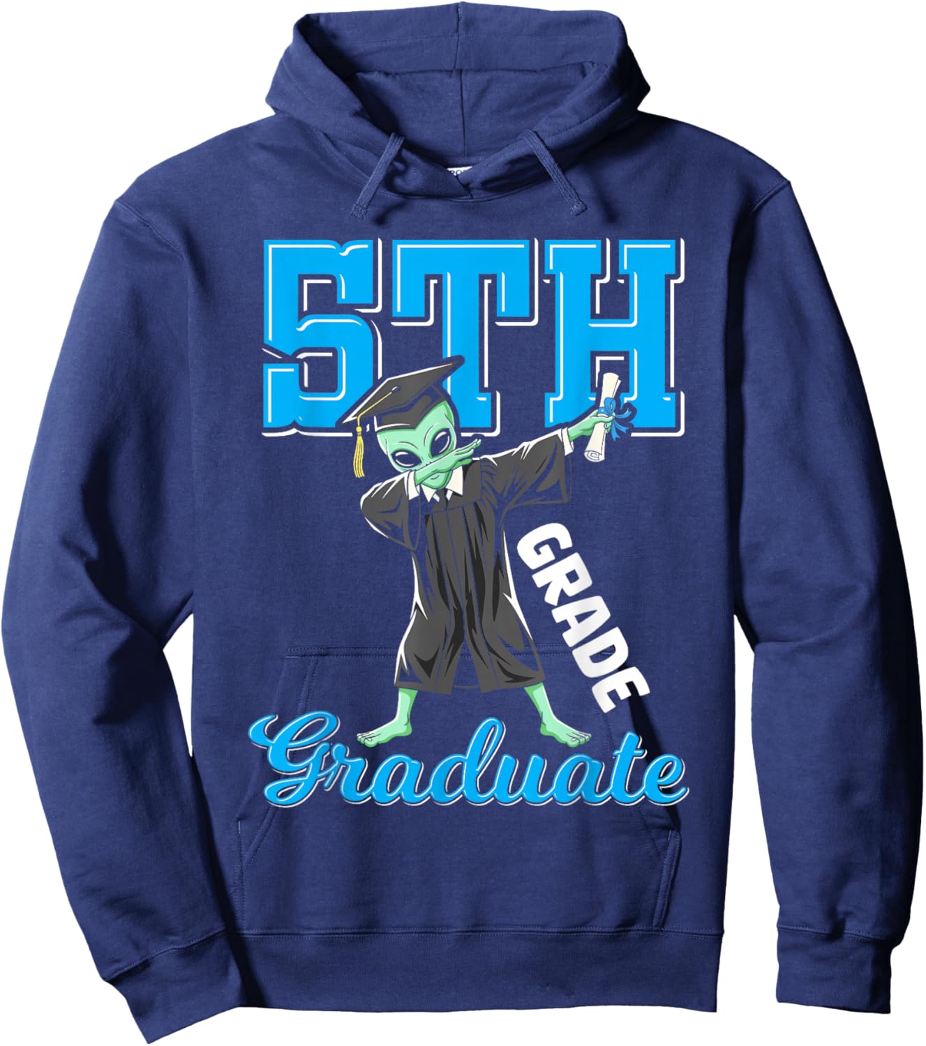 5th Grade Graduation 2026 Alien Dab Class 26 Graduate Hoodie - Hoodie | Navy