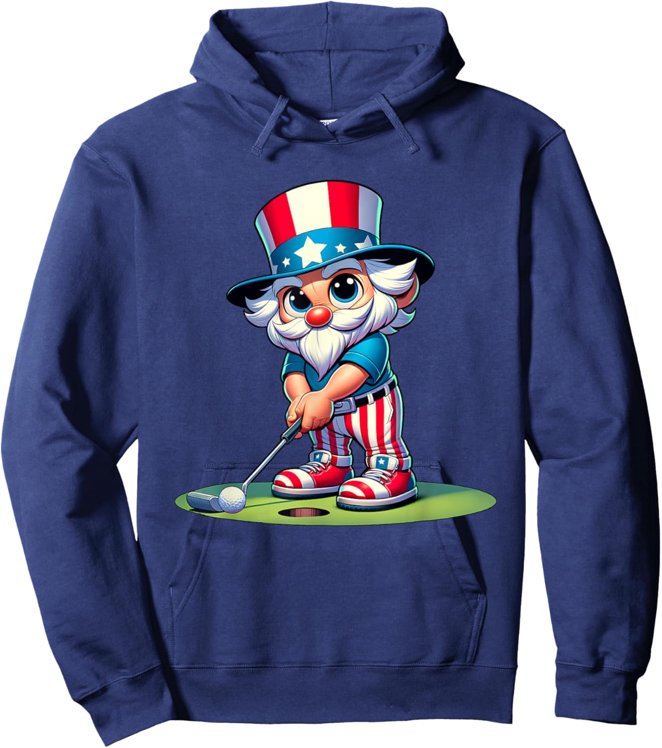 Golf Uncle Sam USA America 4th Of July Independence Day Hoodie - Hoodie | Navy