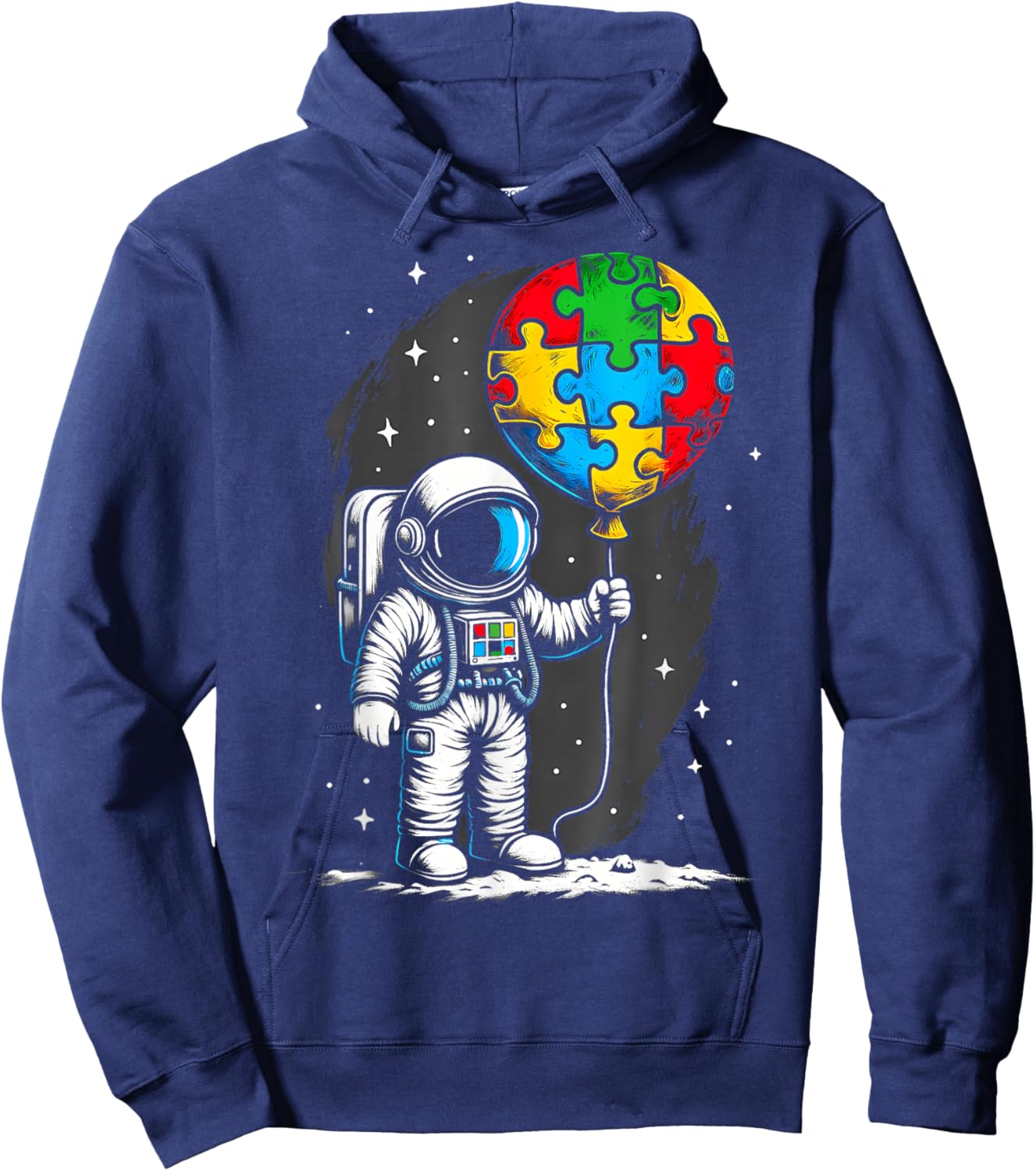 Astronaut Balloon Autism Awareness Space Autistic Kids Boys Hoodie - Hoodie | Navy