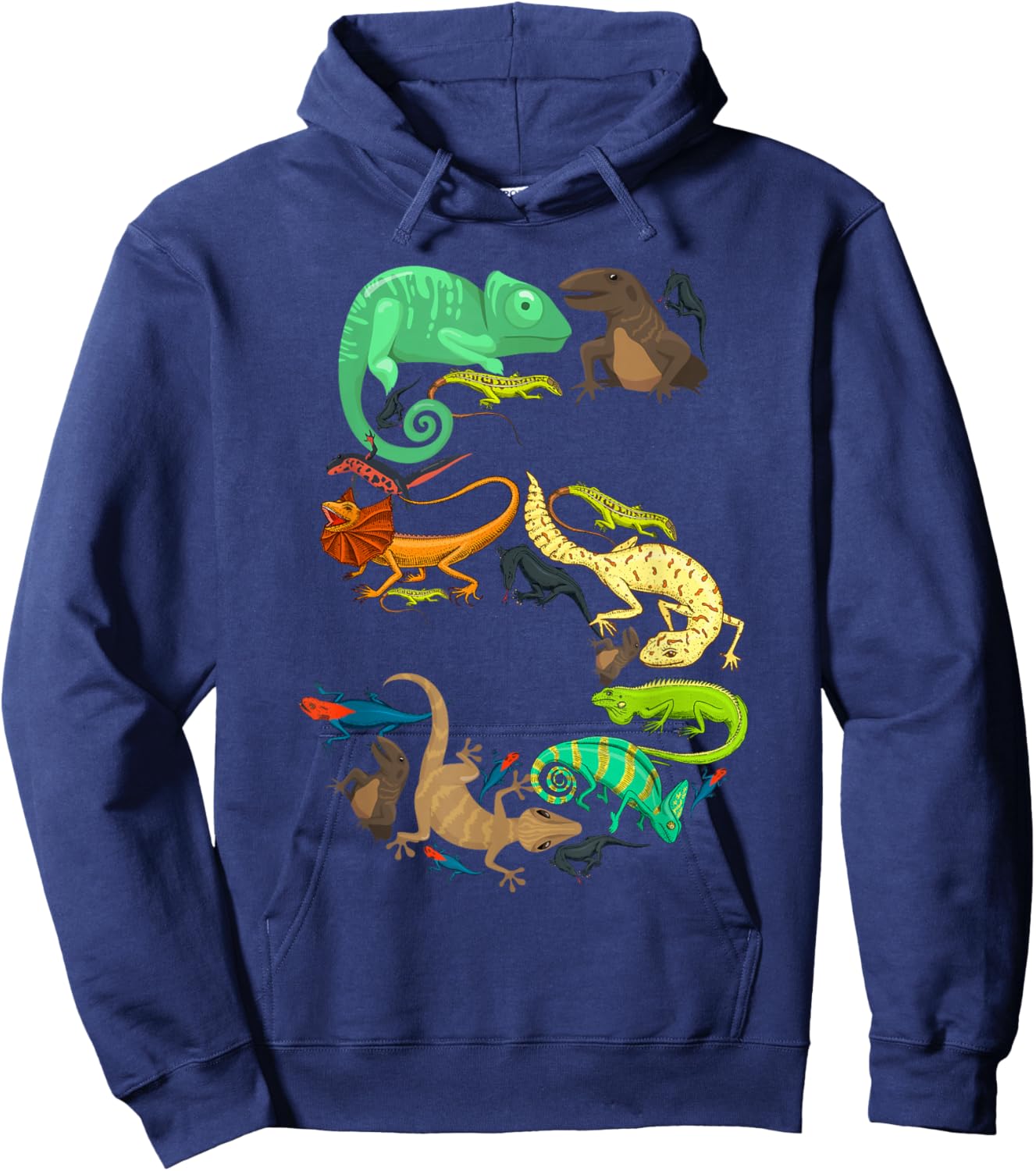Kids 5th Birthday Reptiles Lizards Themed 5 Year Old Boys Hoodie - Hoodie | Navy