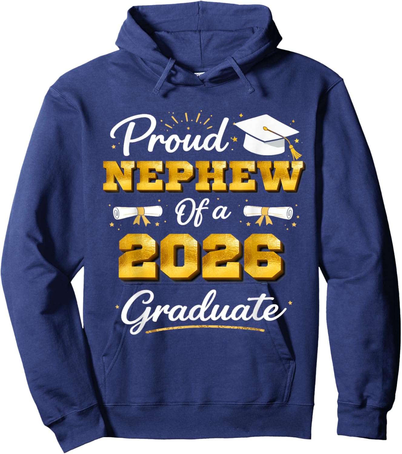 Proud Nephew of A 2026 Graduate High School Graduation H.S Hoodie - Hoodie | Navy