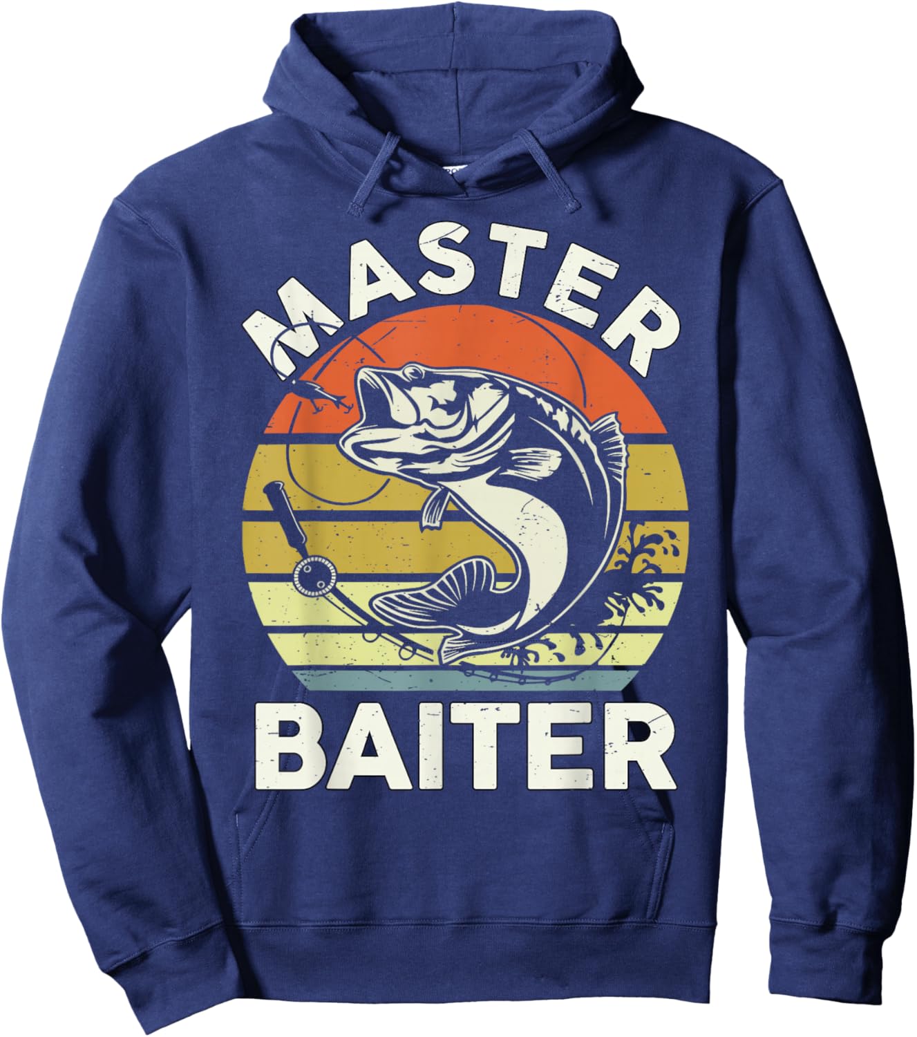 Master Baiter Fishing-Shirt Kids Men Bass Dad Fishing Hoodie - Hoodie | Navy