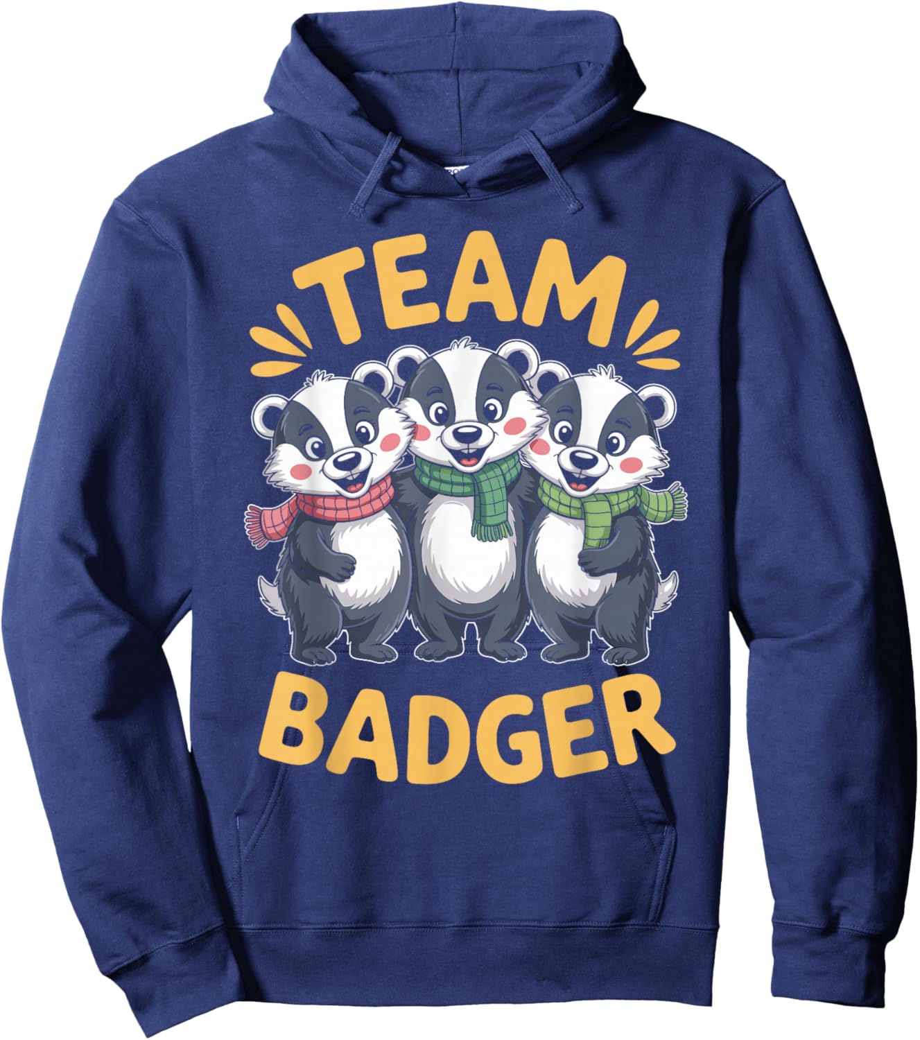 Team Badger Funny Cartoon Animal Themed Family Cute Forest Hoodie - Hoodie | Navy