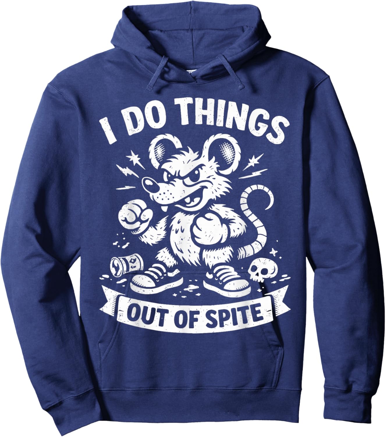 I Do Things Out of Spite Funny Rat Hoodie - Hoodie | Navy