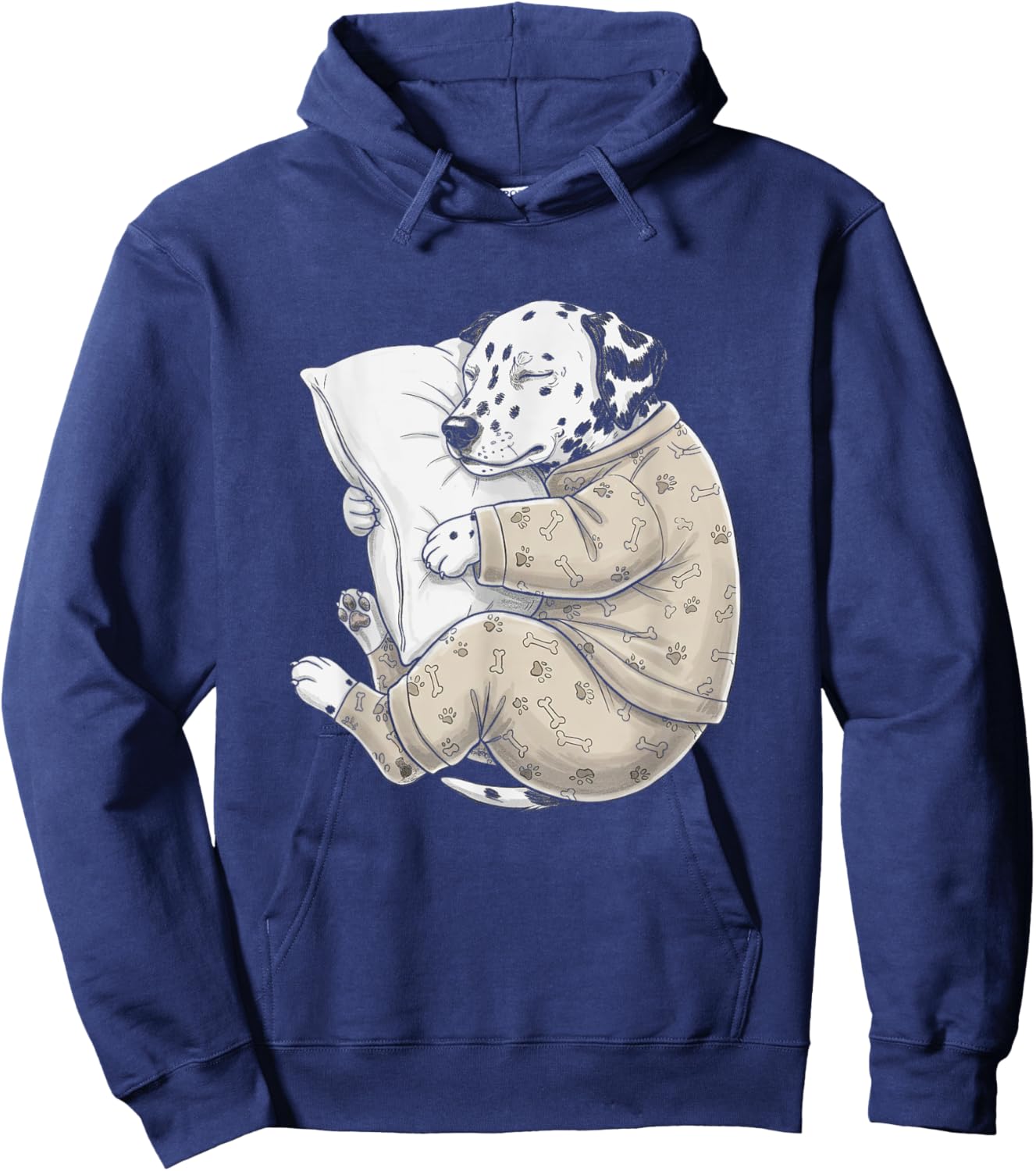 Funny Sleepy Dalmatian Dog Pajama Men Women Kids Hoodie - Hoodie | Navy