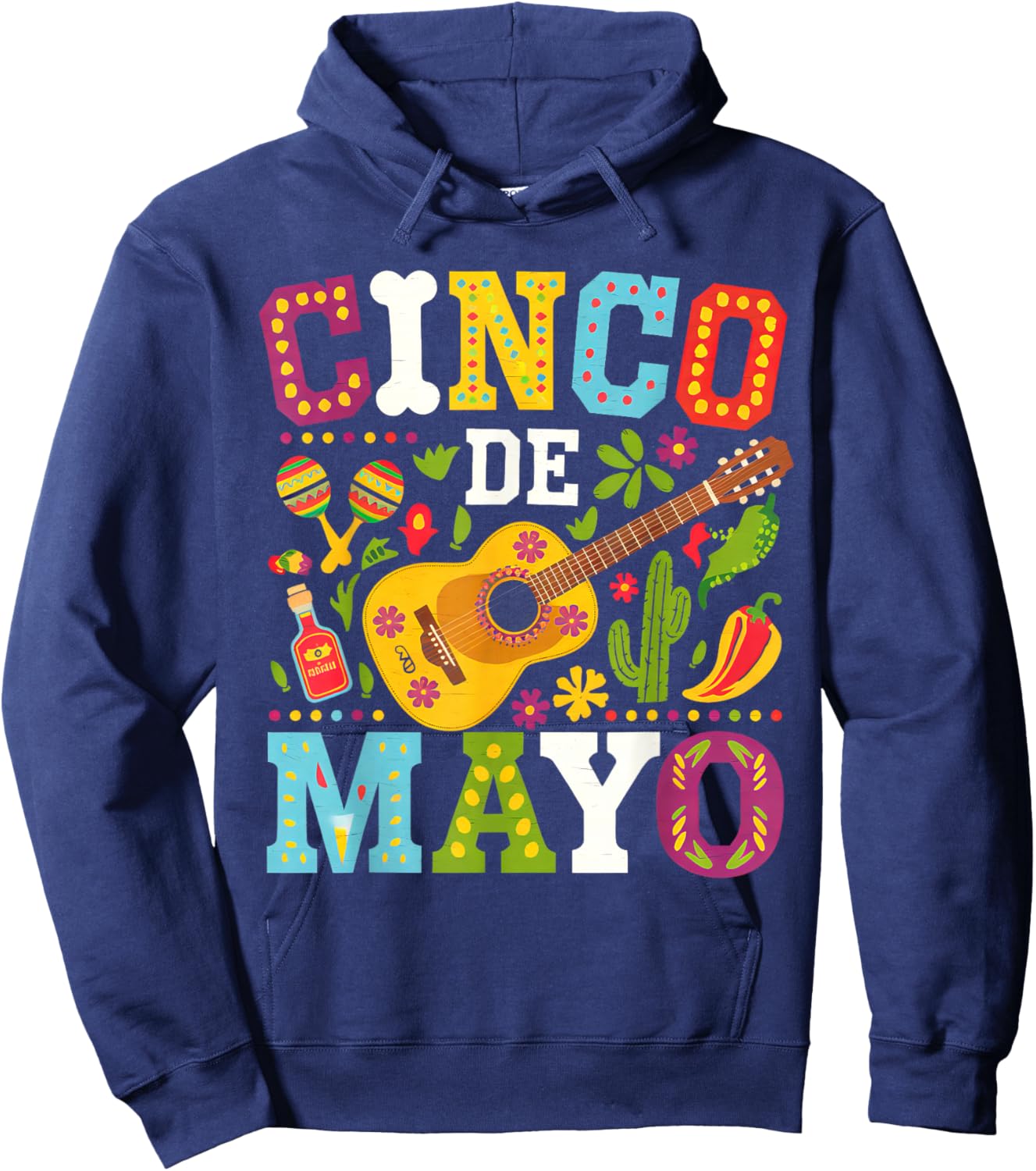 Cinco De Mayo Mexican Taco Funny 5 De Mayo Lets Fiesta Party Hoodie - Hoodie | Navy