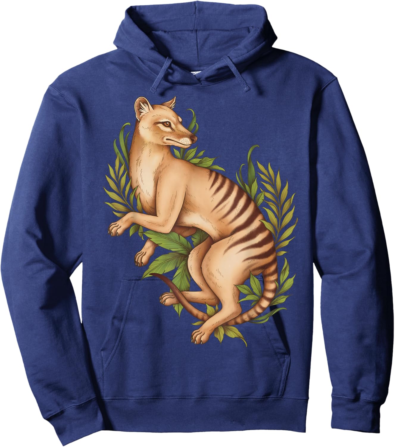 Thylacine Tasmanian Wolf Cryptid Tiger Furry Therian Hoodie - Hoodie | Navy