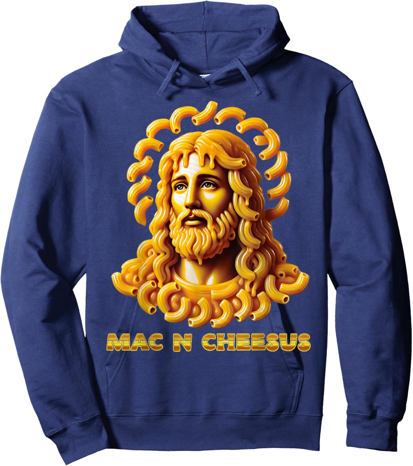 Macaroni And Cheese Jesus Funny Christian Mac N Cheesus Meme Hoodie - Hoodie | Navy