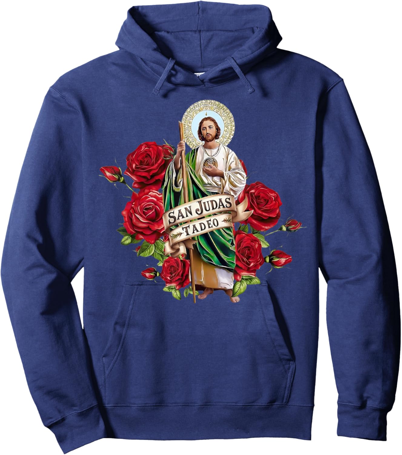 San Judas Tadeo Rose Hoodie - Hoodie | Navy