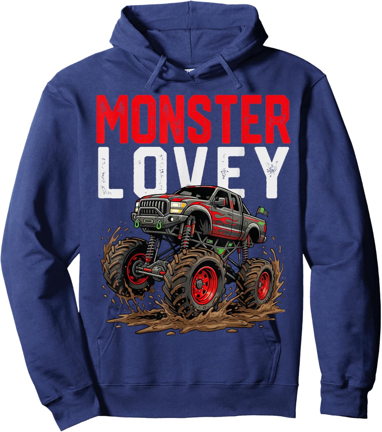 Monster Lovey Monster Truck Mothers Day Family Matching Hoodie - Hoodie | Navy