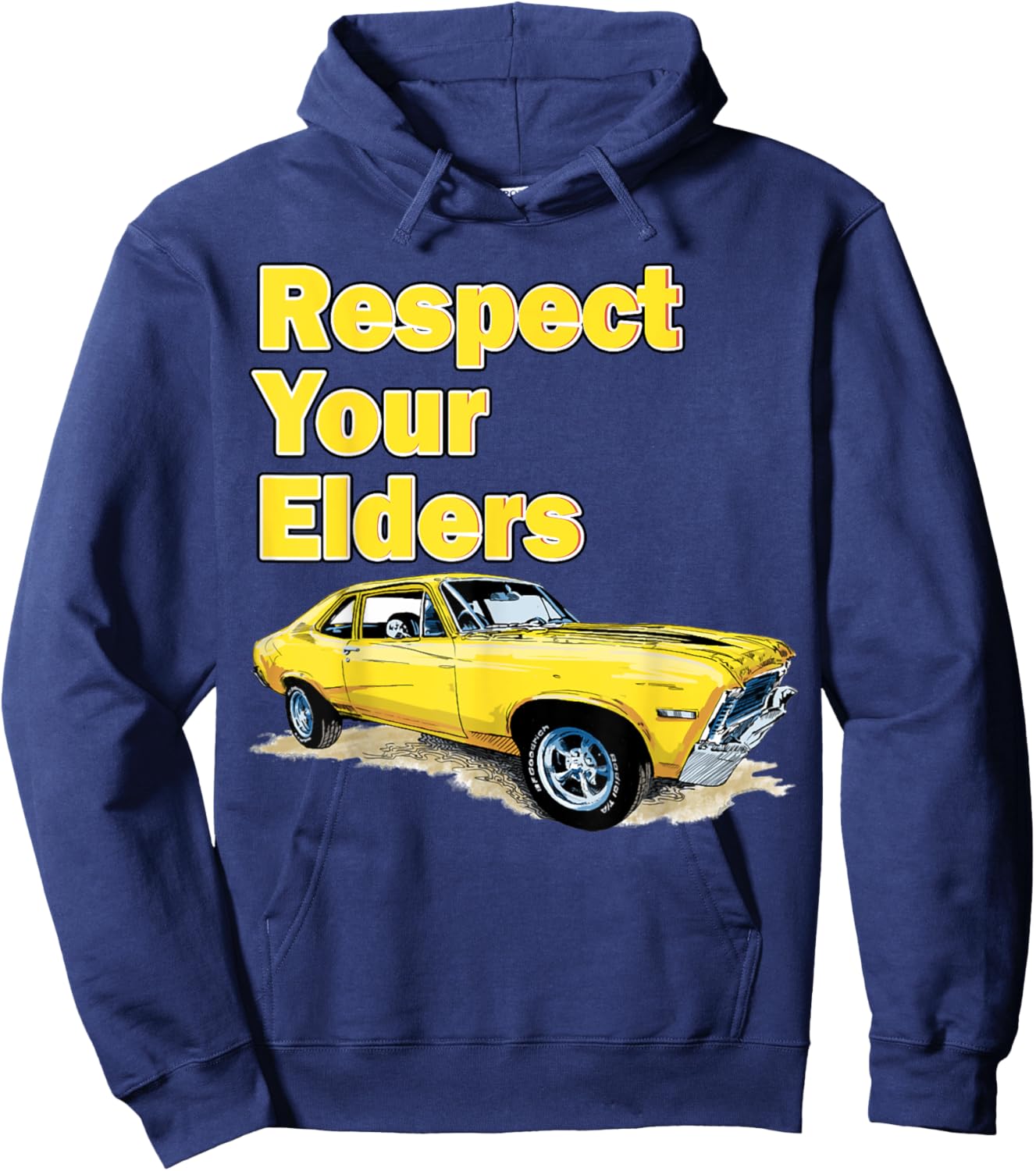 1972 72 Chevys Nova 2 Classic Car Old School Muscle Car Hoodie - Hoodie | Navy