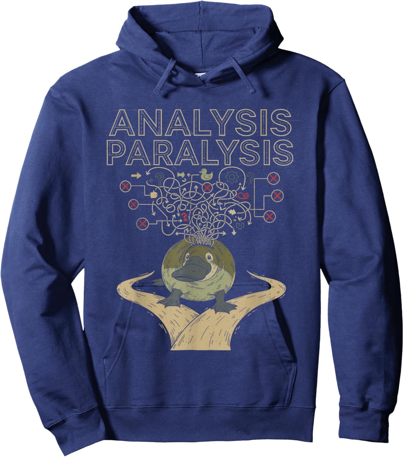 Platypus Analysis Paralysis Humor Decision-Making Hoodie - Hoodie | Navy