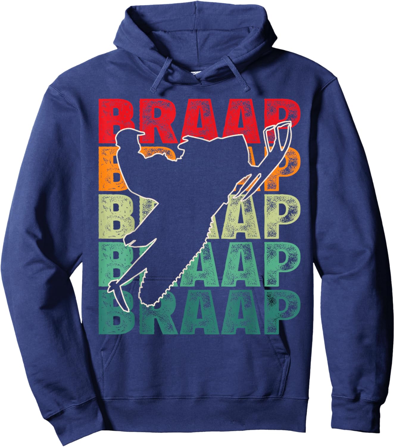 Snowmobile Braap Retro Funny Outdoor Racing Legend Man Woman Hoodie - Hoodie | Navy