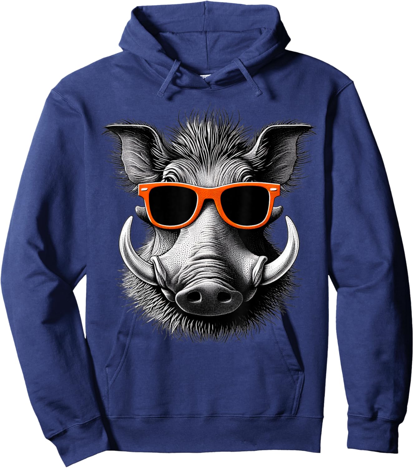 Cool Warthog Wearing Sunglasses Graphic Art Hoodie - Hoodie | Navy