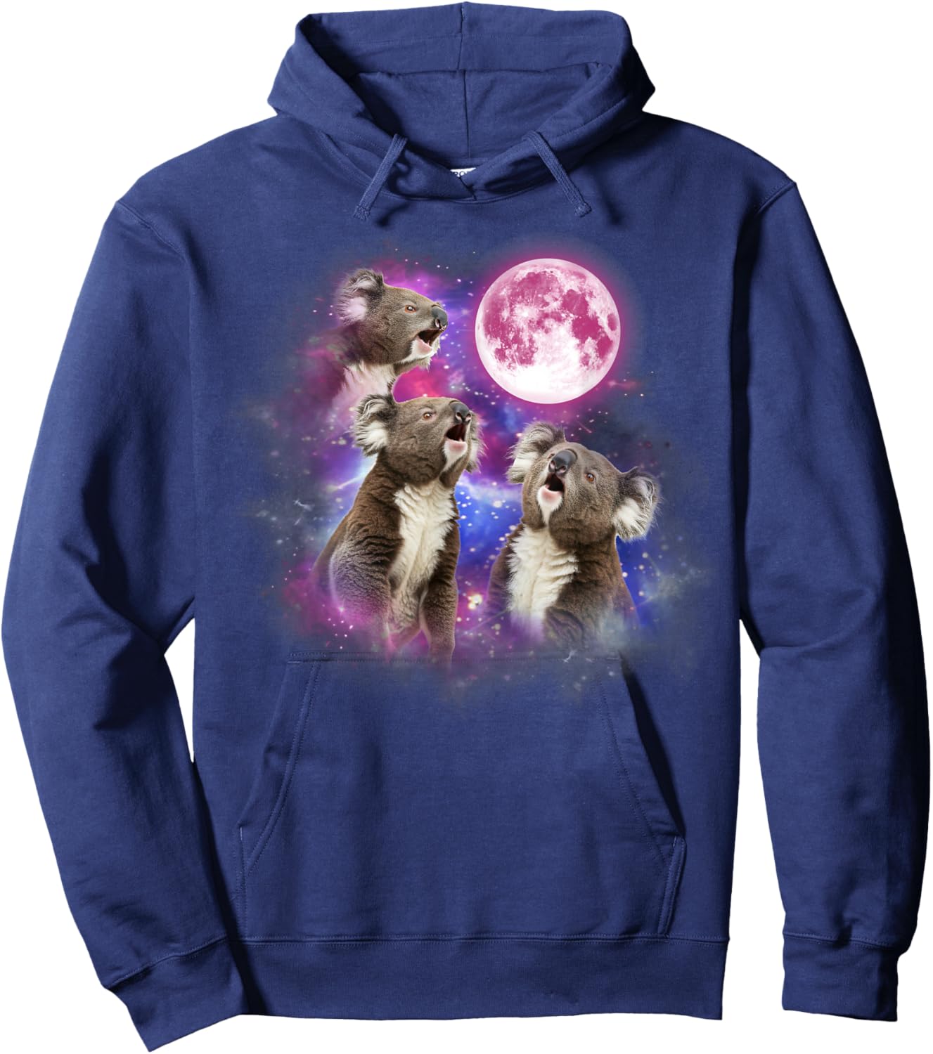 Koala Howling At The Moon Wildlife colorful koala Hoodie - Hoodie | Navy