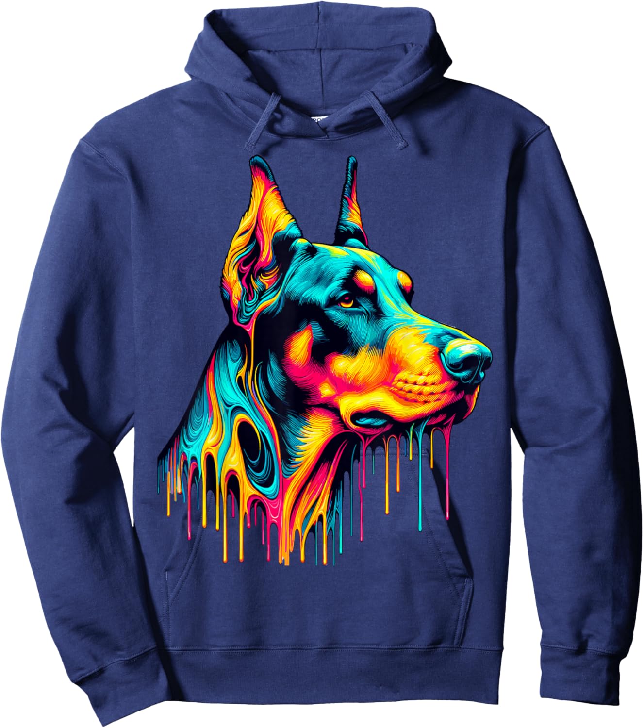Dripping Paint Art Doberman Pinscher Dobermans Dobie Hoodie - Hoodie | Navy