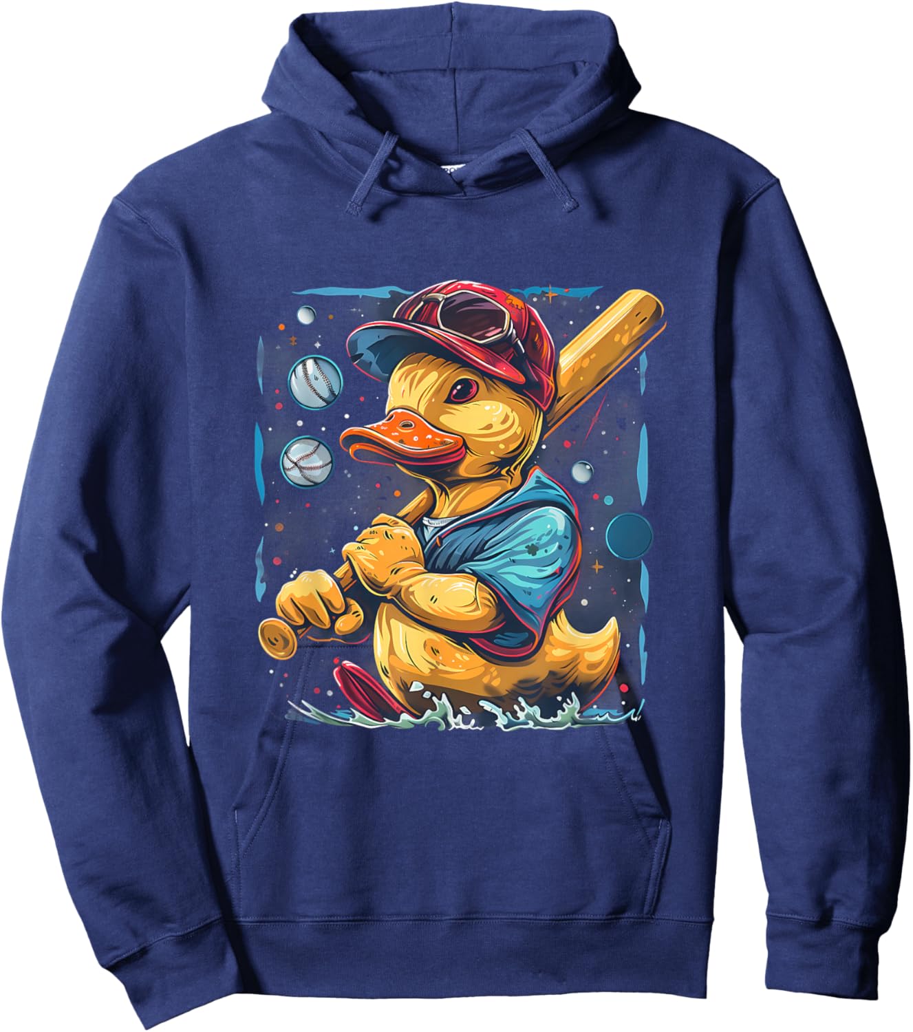Rubber Duck Baseball Player Space Moon Rubber Duckie Hoodie - Hoodie | Navy