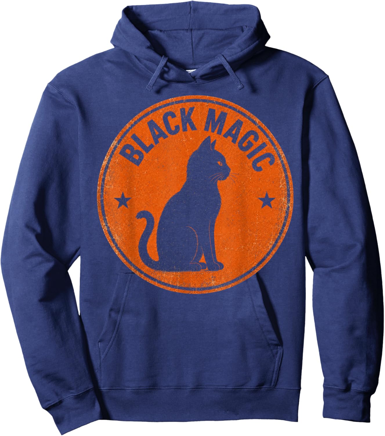 Black Magic - Vintage Black Cat Witchy - Halloween Occult Hoodie - Hoodie | Navy