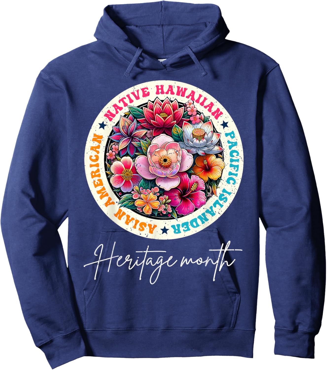 AAPI Asian American Pacific Islander Month Heritage Vintage Hoodie - Hoodie | Navy