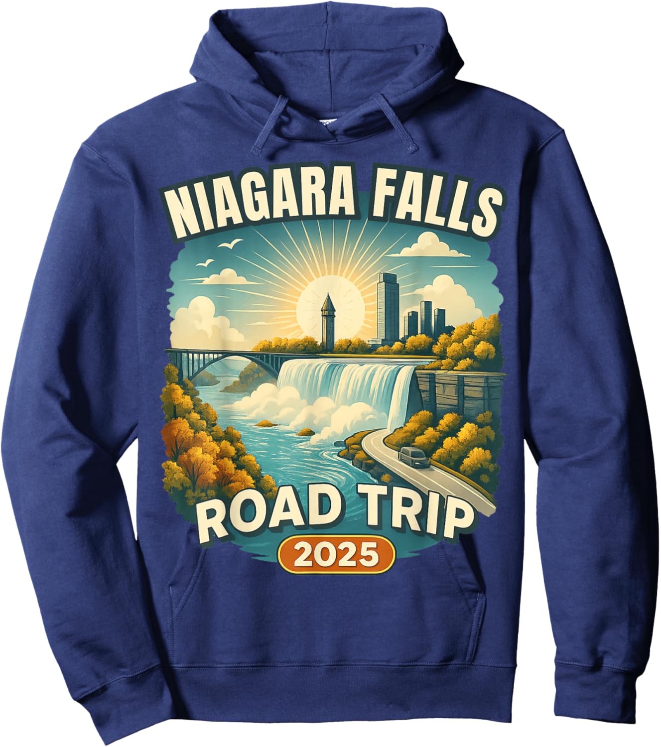 Family Vacation Souvenir Niagara Falls Road Trip 2025 Hoodie - Hoodie | Navy