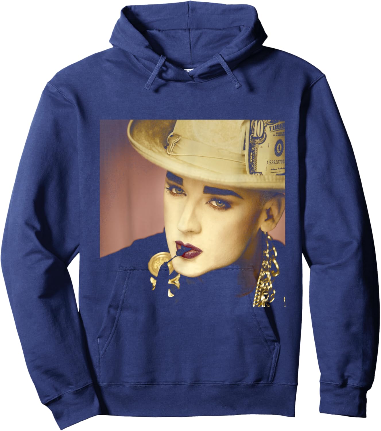 Boy George of Culture Club Dollar Hat by Simon Fowler Hoodie - Hoodie | Navy