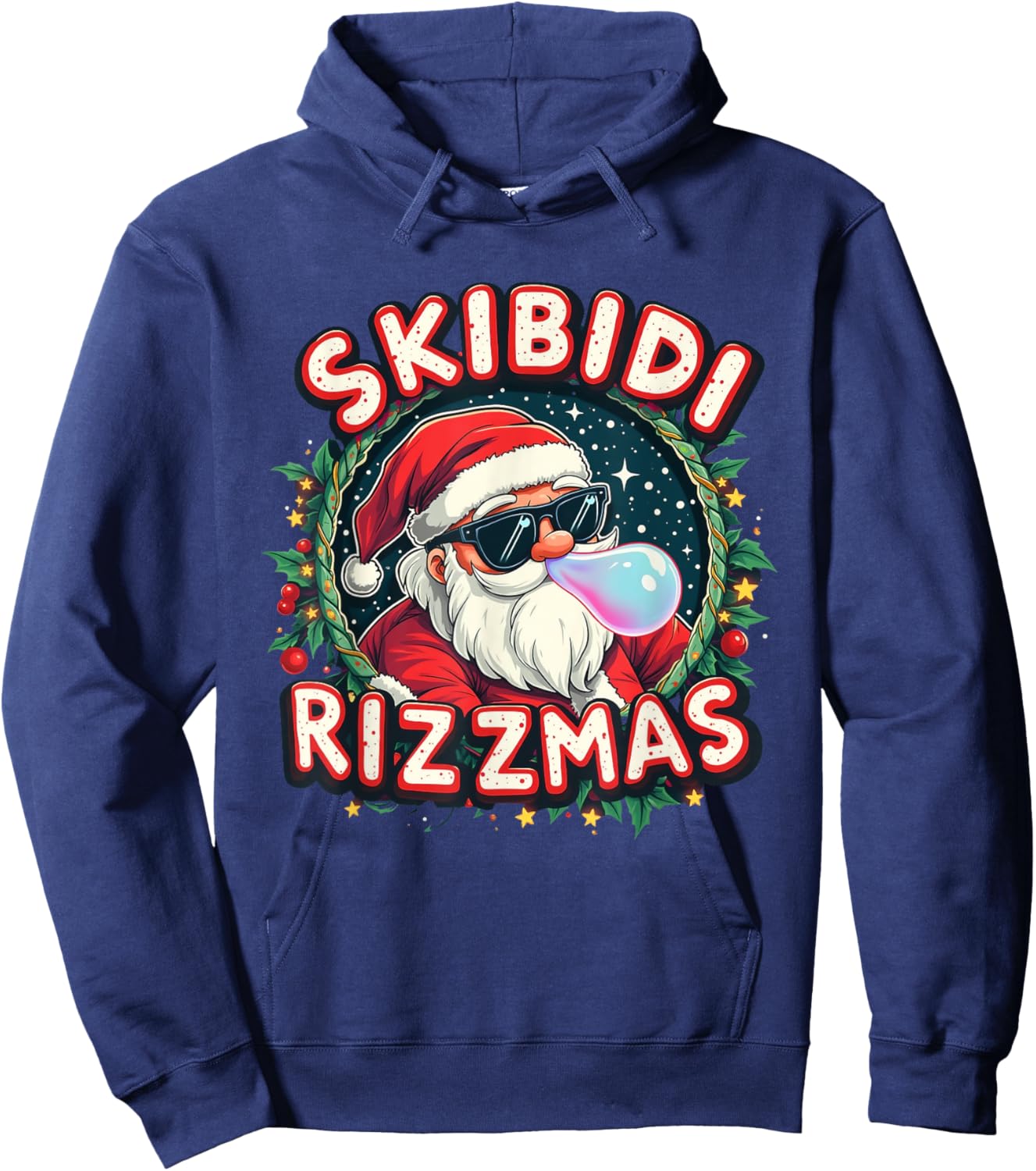 Skibidi Rizzmass Celebration Merry Christmas Funny Santa Hoodie - Hoodie | Navy