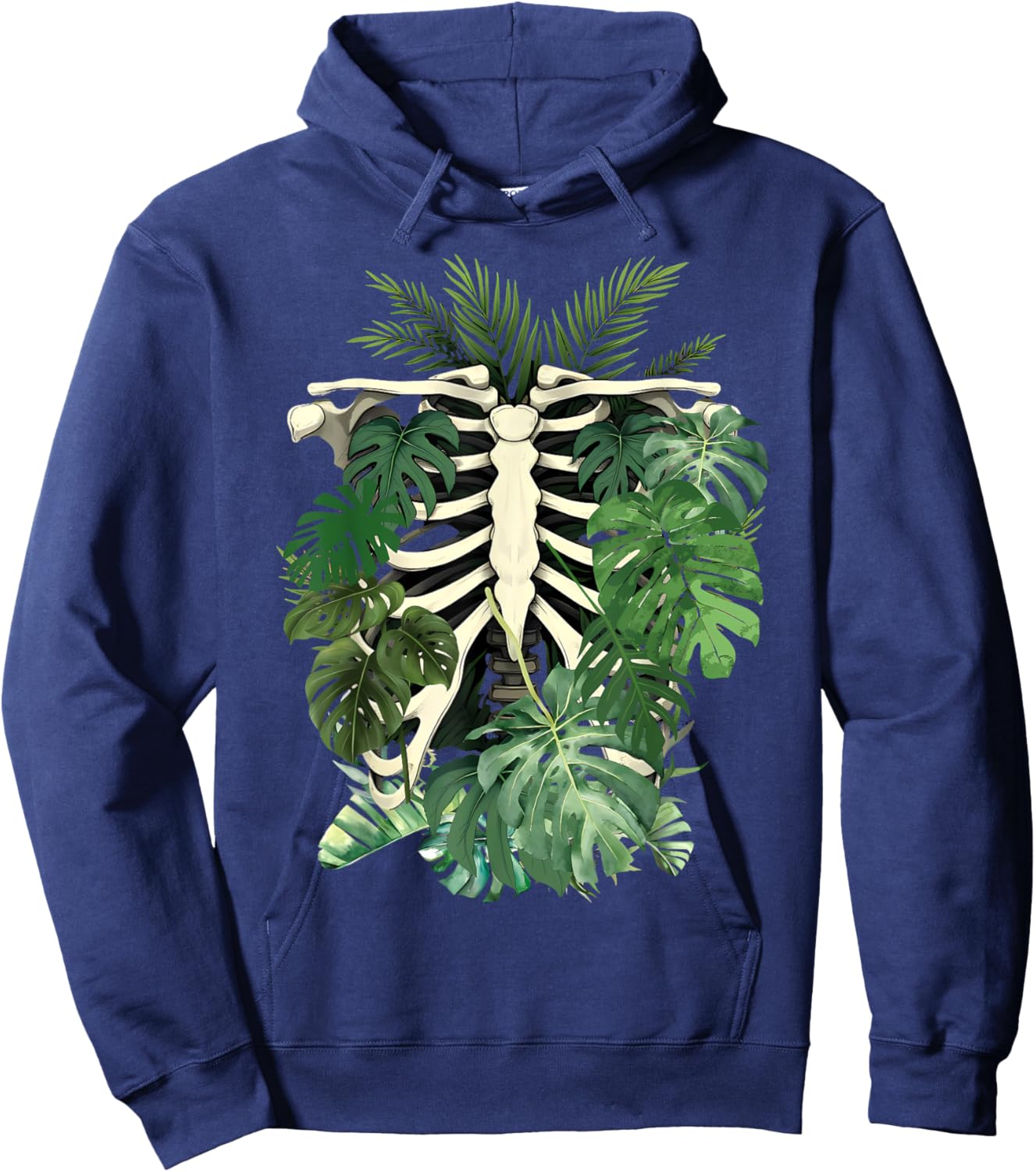 Skeleton Plant Body Monstera Leaf Plant Mom Gardening Women Hoodie - Hoodie | Navy