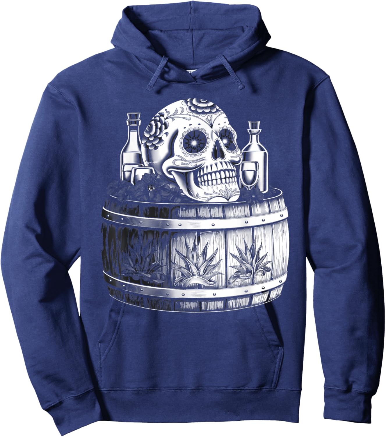 Mexico Vintage Skeleton Tequila Dia De Los Muertos Mexican Hoodie - Hoodie | Navy