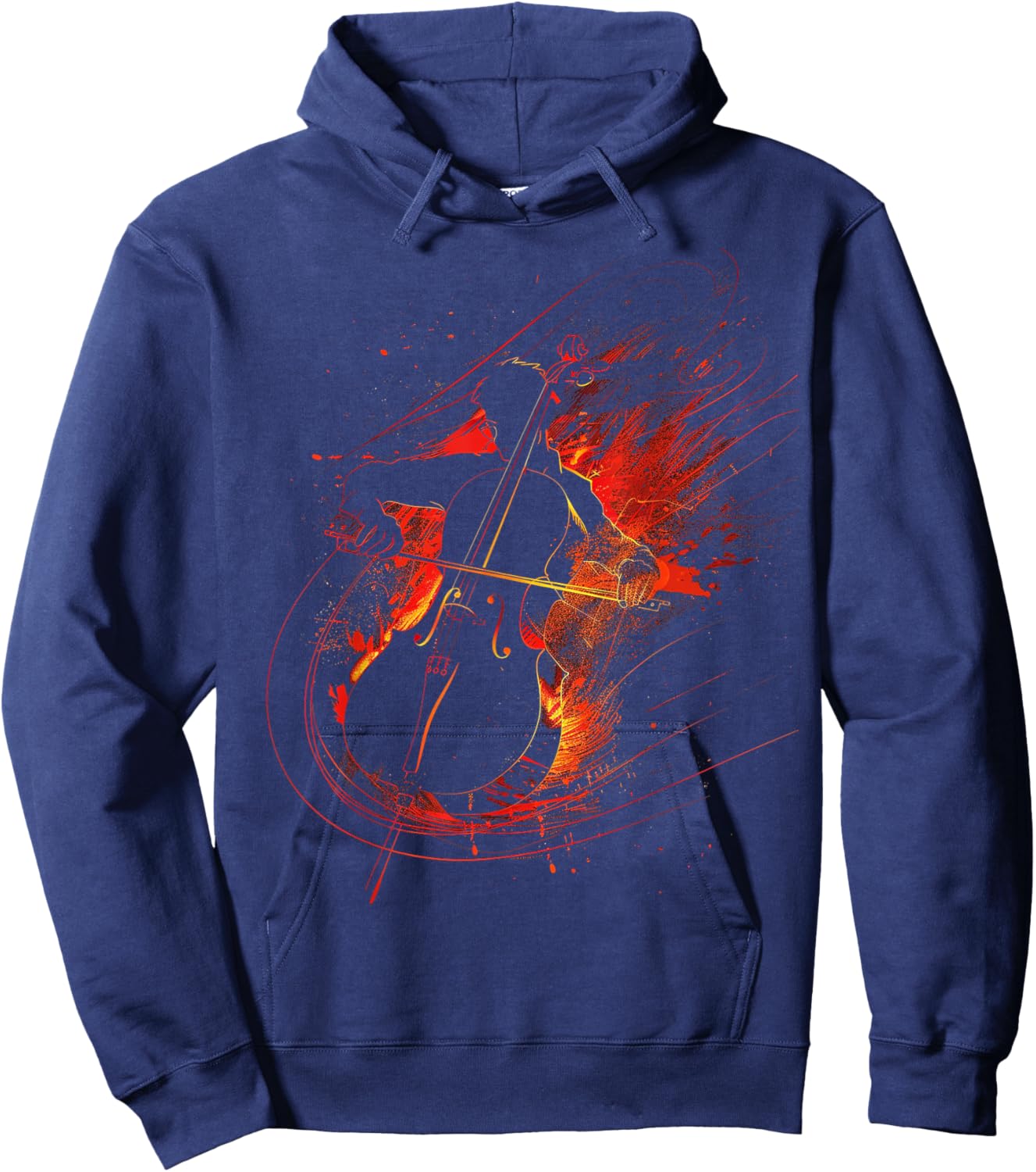 Cello Silhouette Hoodie - Hoodie | Navy