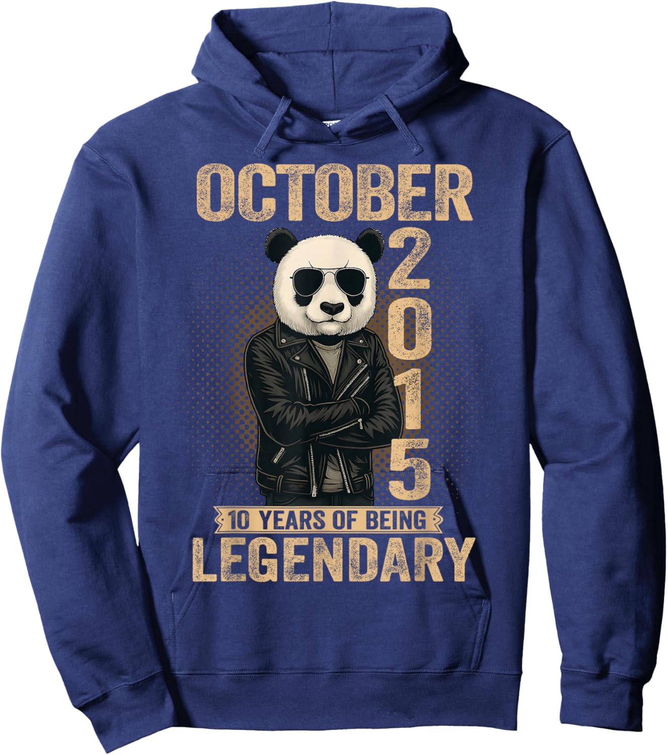 October 10th Birthday Men Women 2015 Awesome Panda Lovers Hoodie - Hoodie | Navy