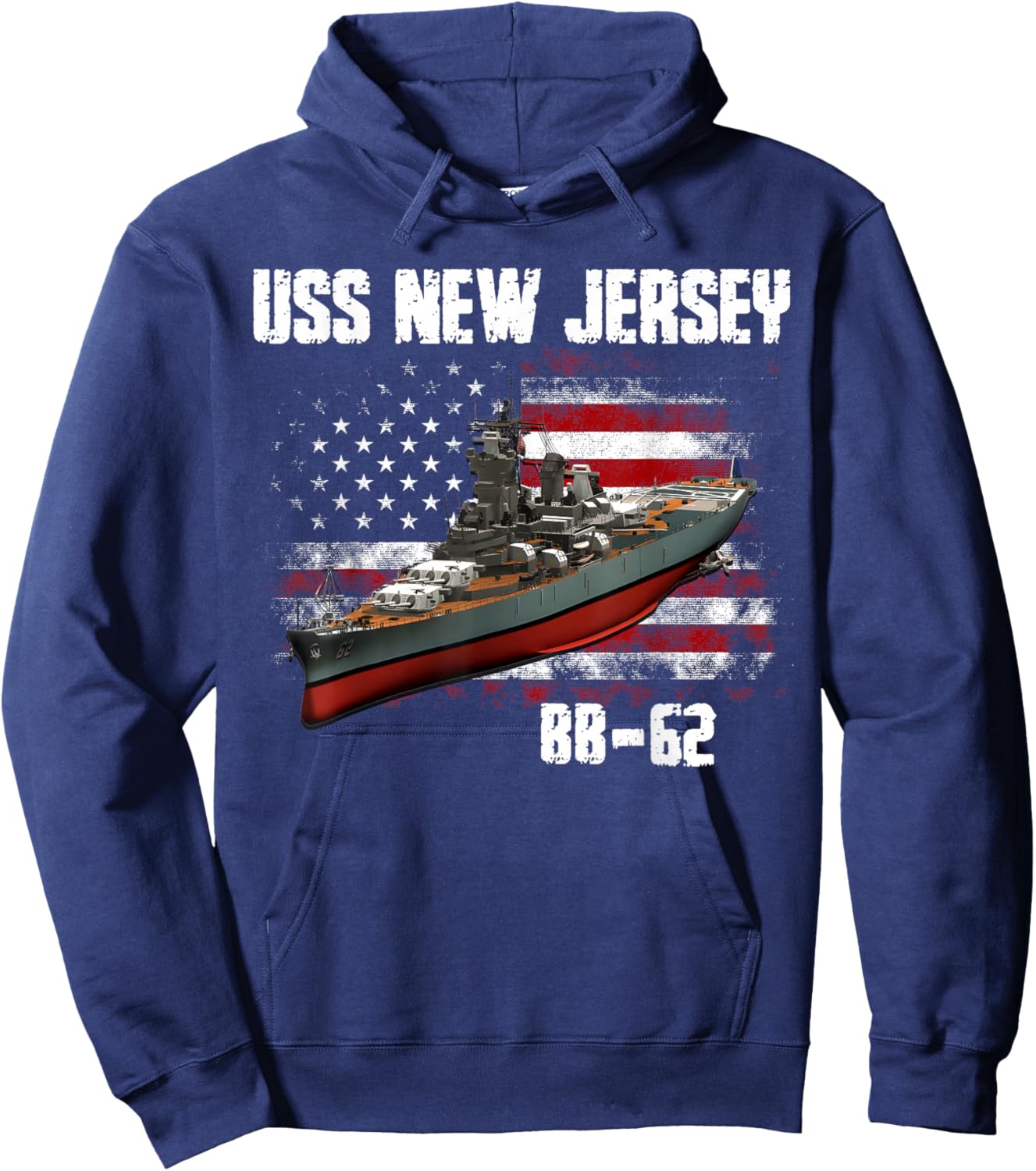 WW2 American Battleship USS New Jersey BB-62 Warship Veteran Hoodie - Hoodie | Navy