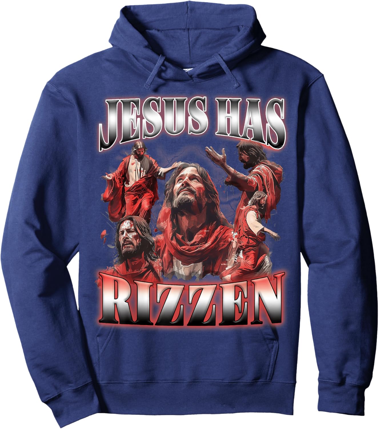 Jesus Has Rizzen Christian Faith Spiritual Humor Matching Hoodie - Hoodie | Navy