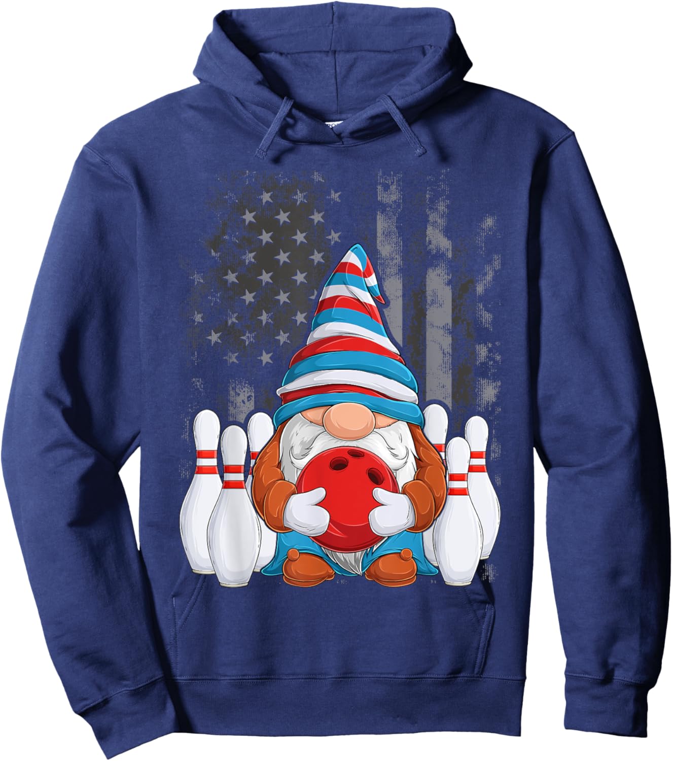 Bowling Gnome Bowling Gnomes Funny Gnome Bowling Hoodie - Hoodie | Navy