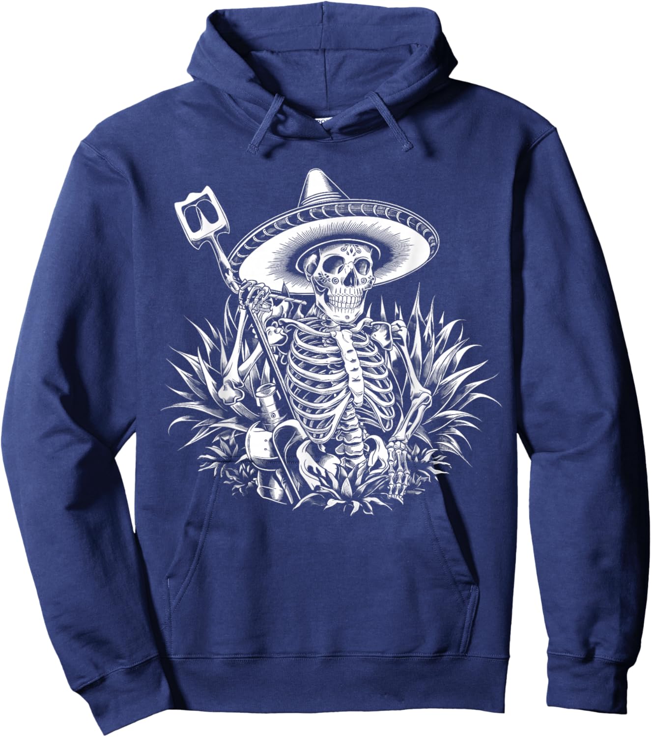 Mexico Vintage Skeleton Tequila Dia De Los Muertos Mexican Hoodie - Hoodie | Navy