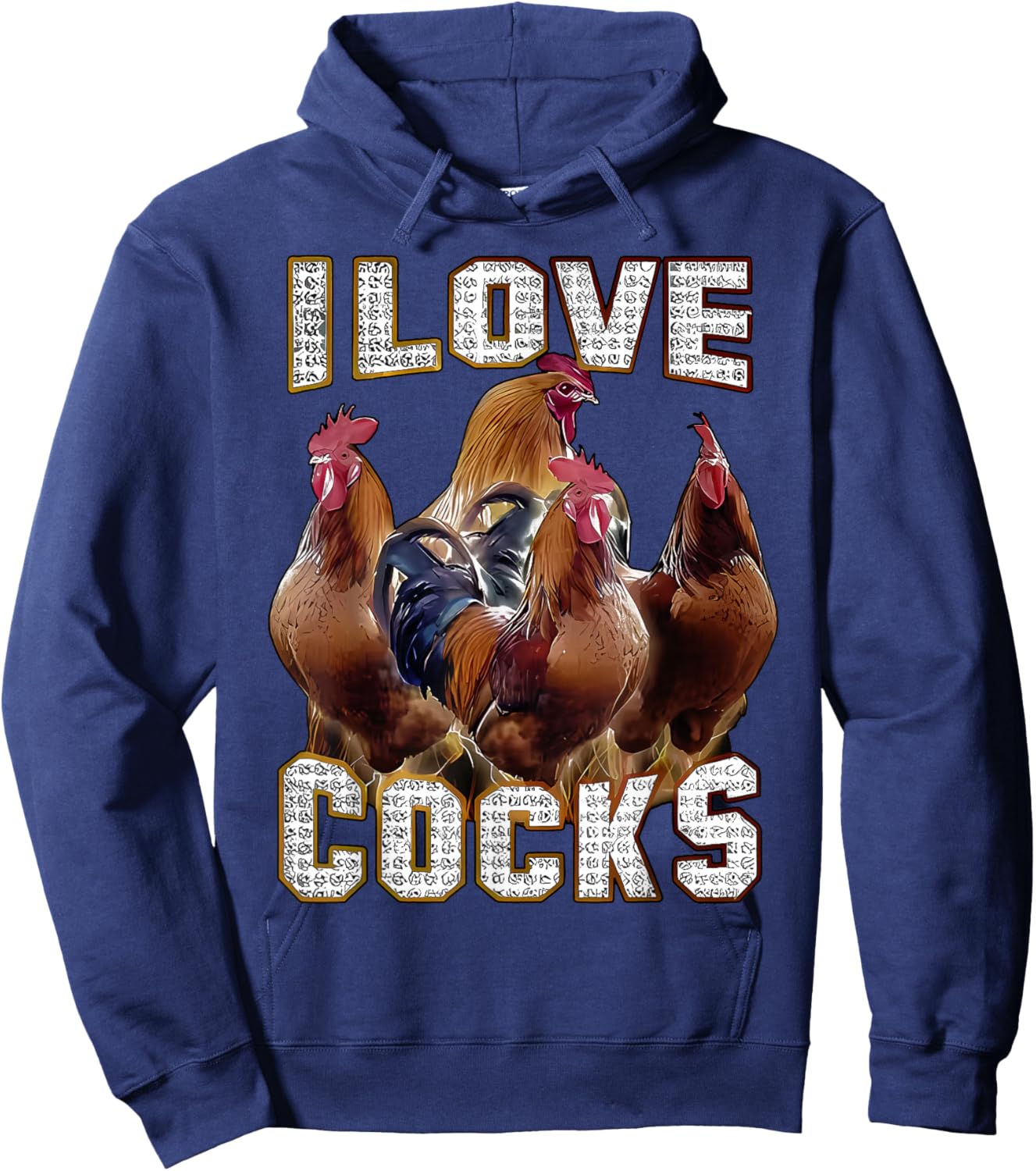 I Love Tails Funny Cockerels Memes Chicken Lovers , black, S Hoodie - Hoodie | Navy