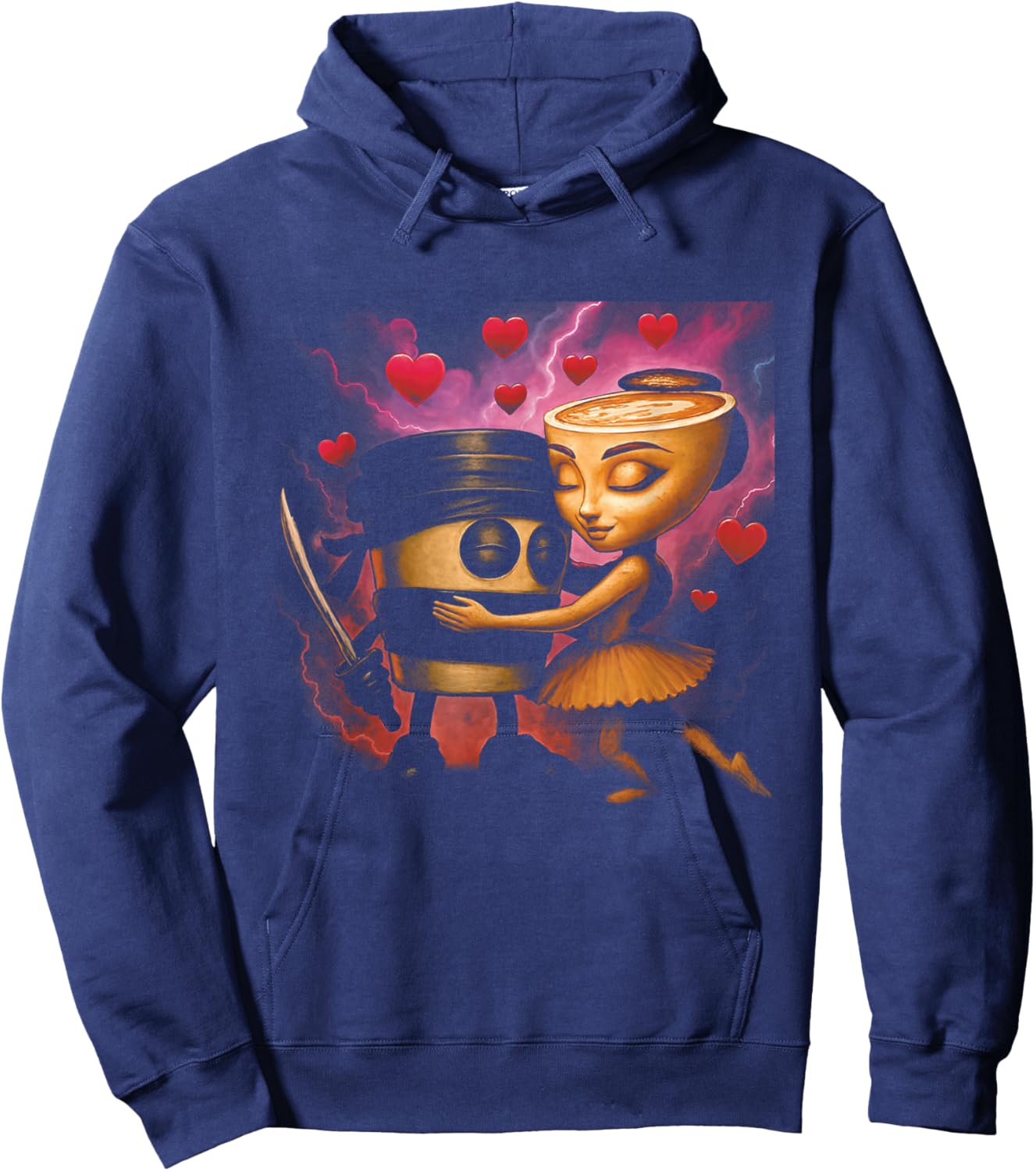 Italian Brainrot Ballerina Cappuccina Cappuccino Assassino Hoodie - Hoodie | Navy