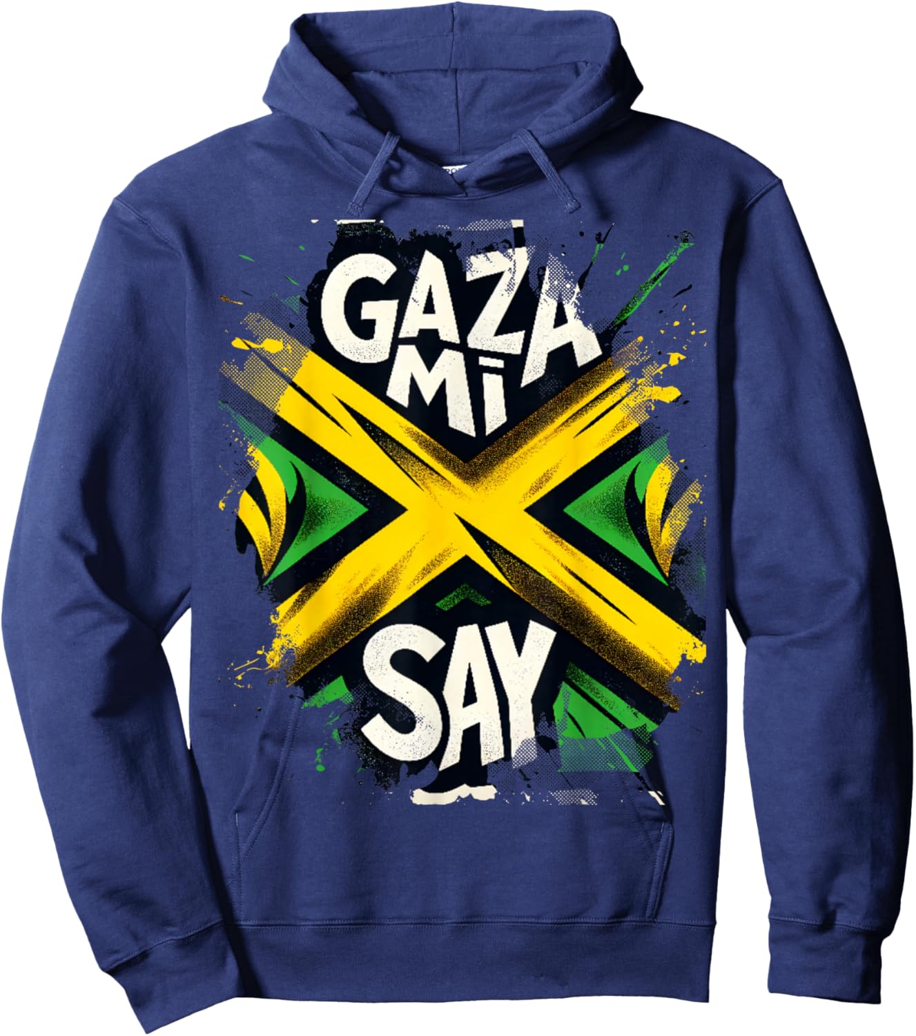 Gaza Mi Say Jamaican Flag Dancehall Vybz Fans Men,Women's Hoodie - Hoodie | Navy