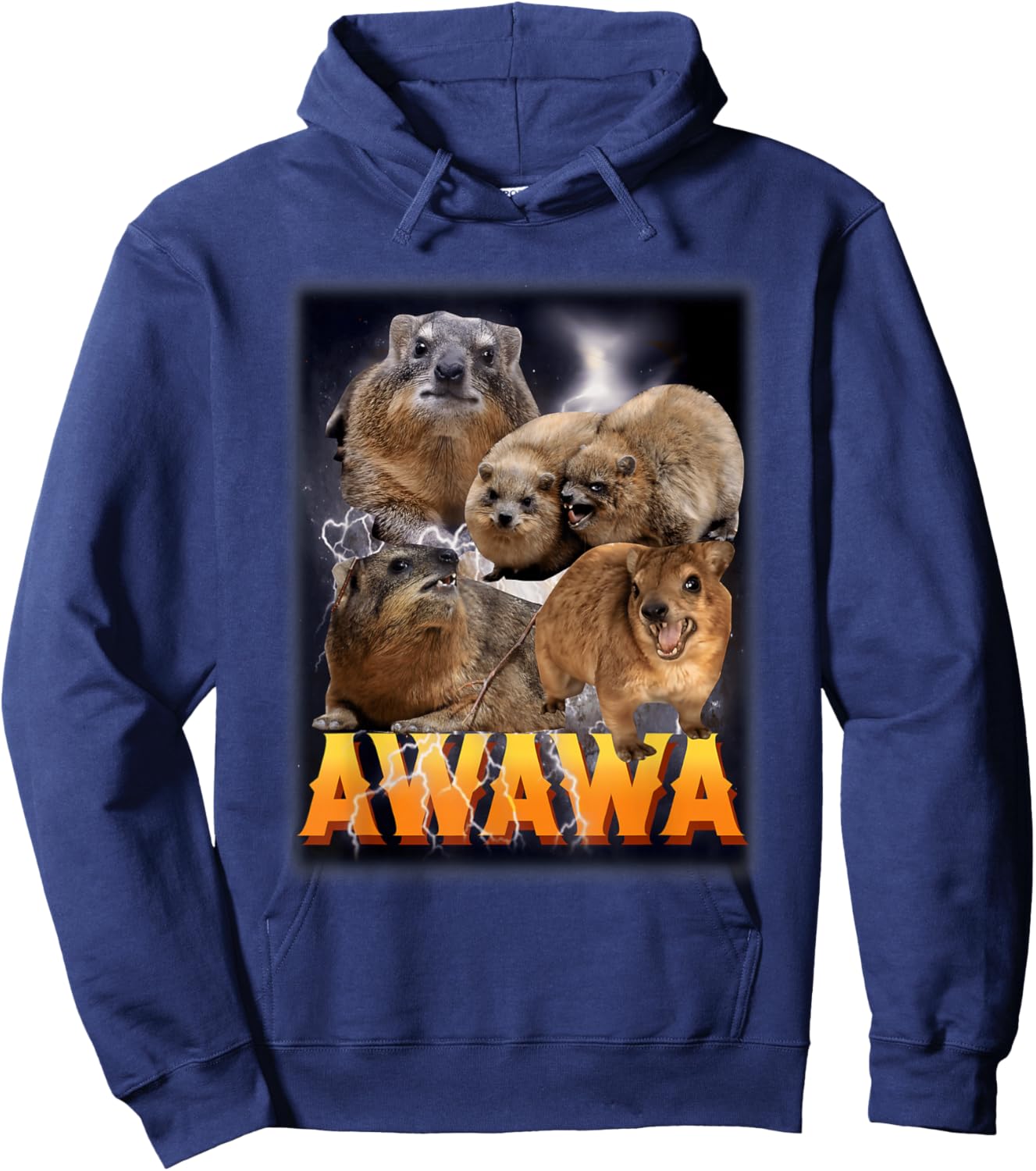 Funny Awawa Hyrax Strangely Specific Meme Animal for Family Hoodie - Hoodie | Navy